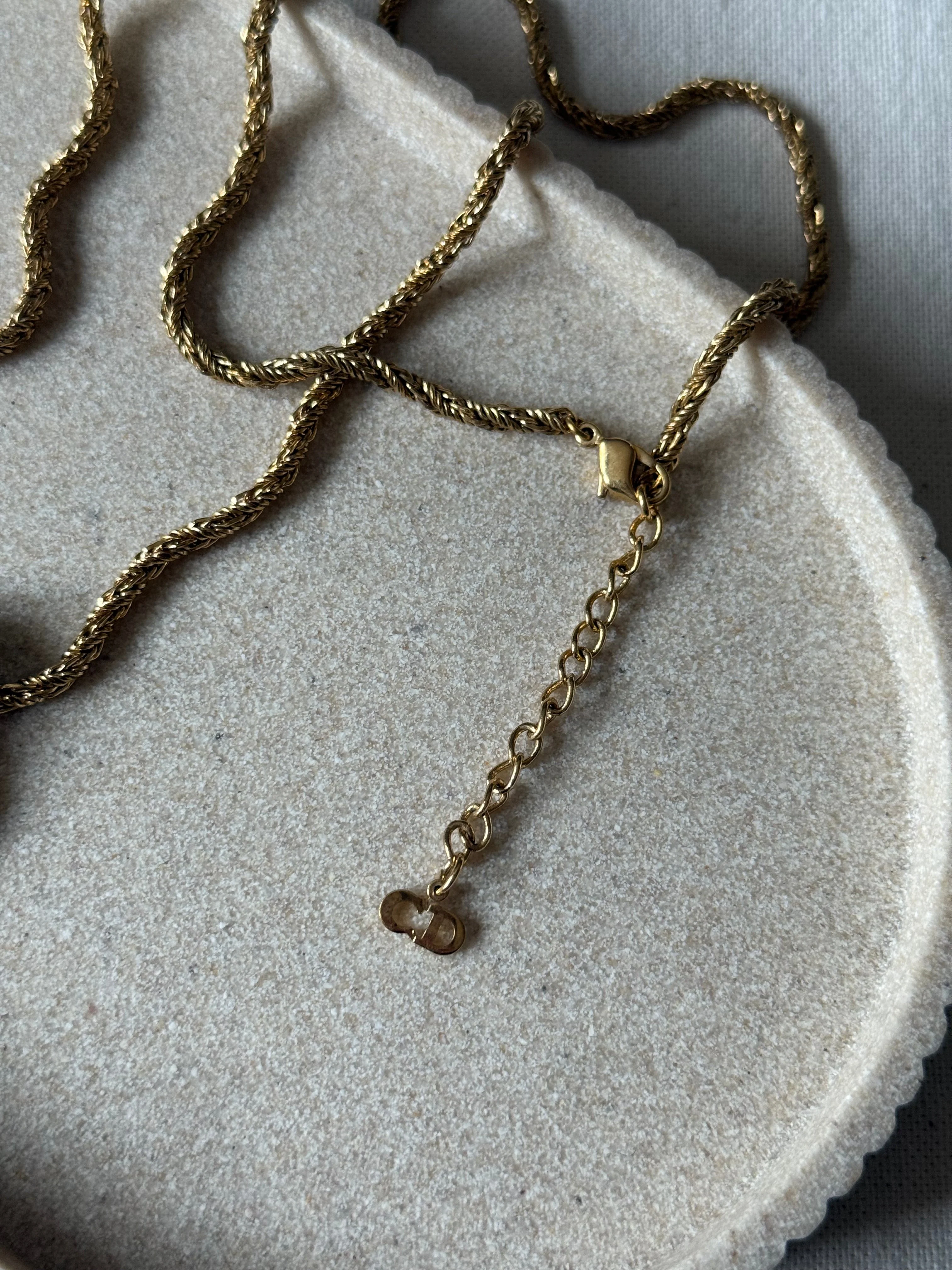 Collier Christian Dior Vintage - Pendentif Anneaux Entrelacés - Image 5