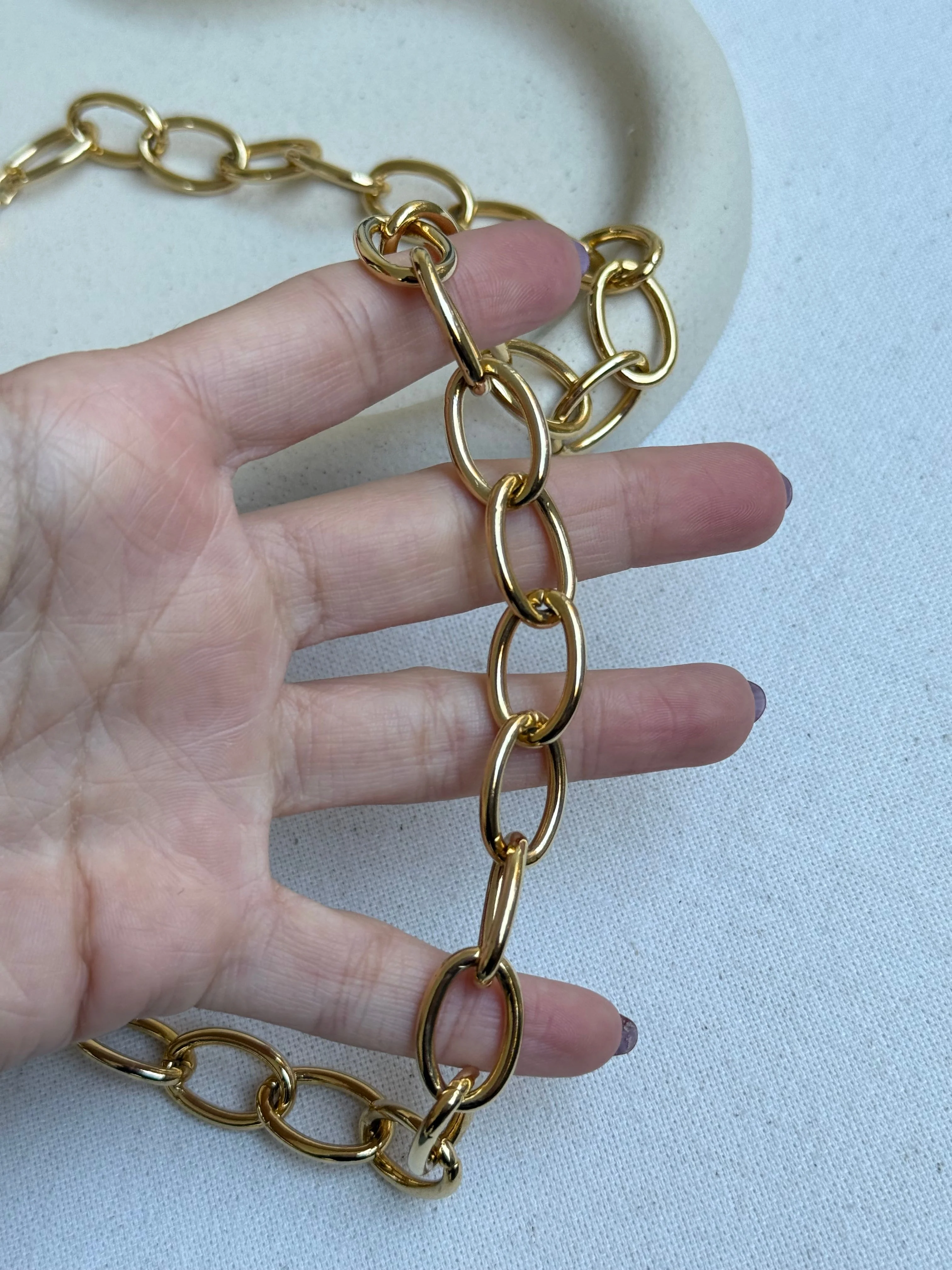 Collier Doré Vintage - Chaine Ovale Dorée - Image 4