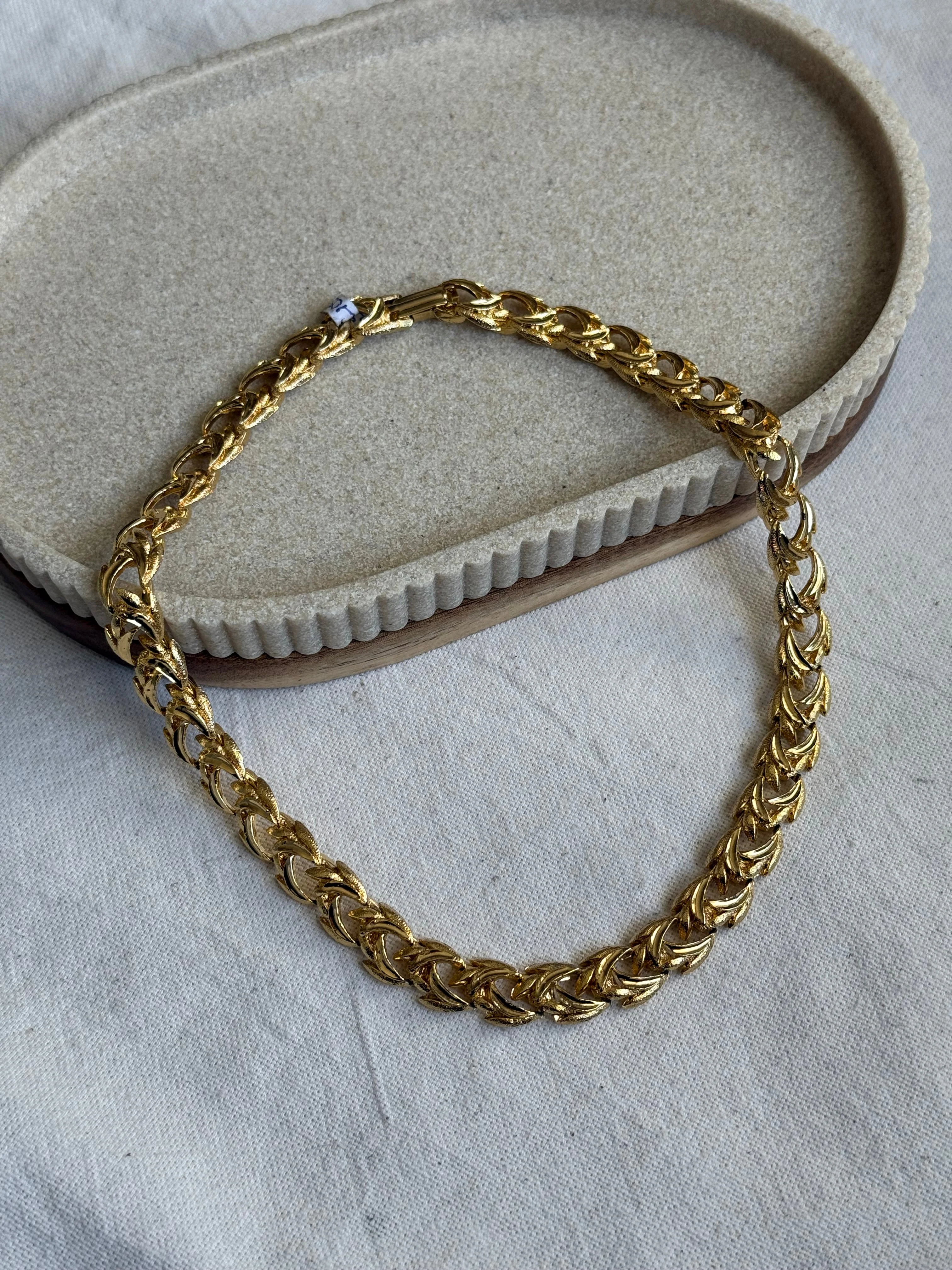 Collier Doré Vintage - Maille Dorée Travaillée - Image 2