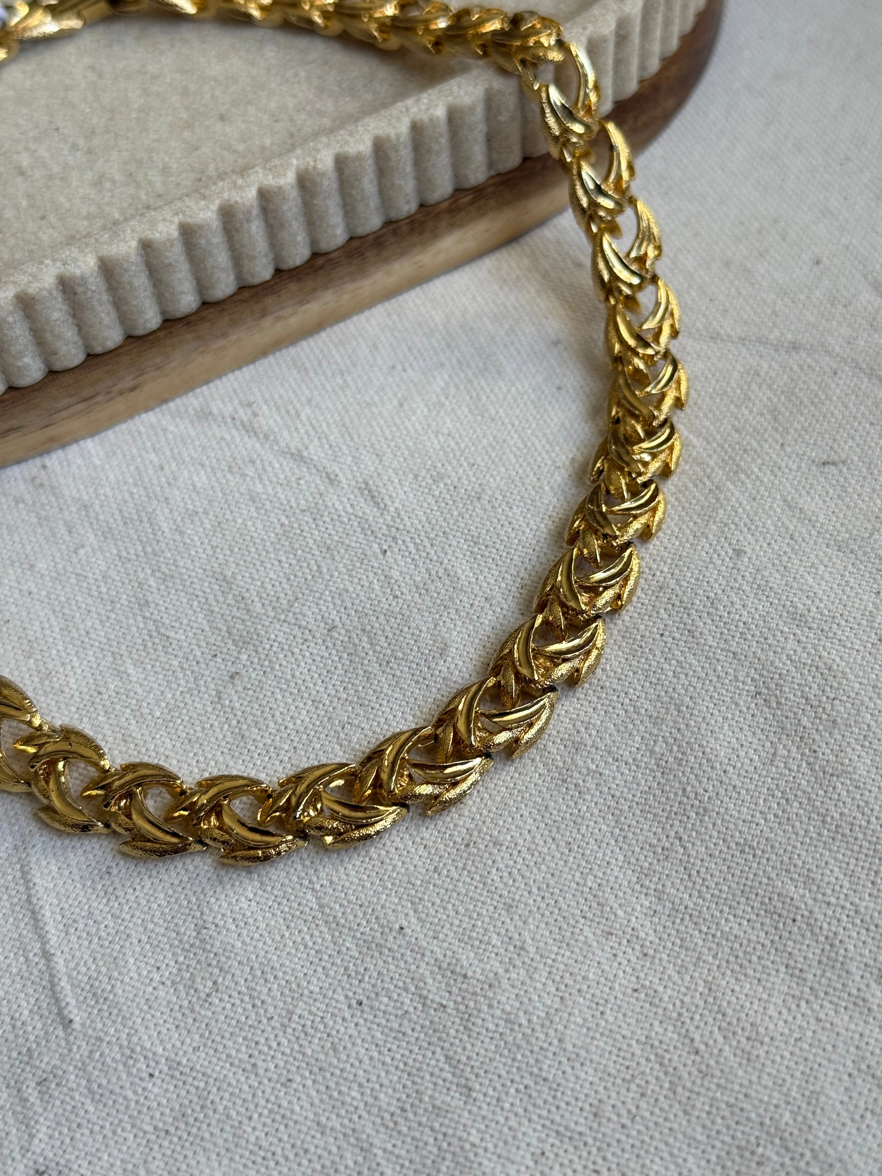 Collier Doré Vintage - Maille Dorée Travaillée - Image 3