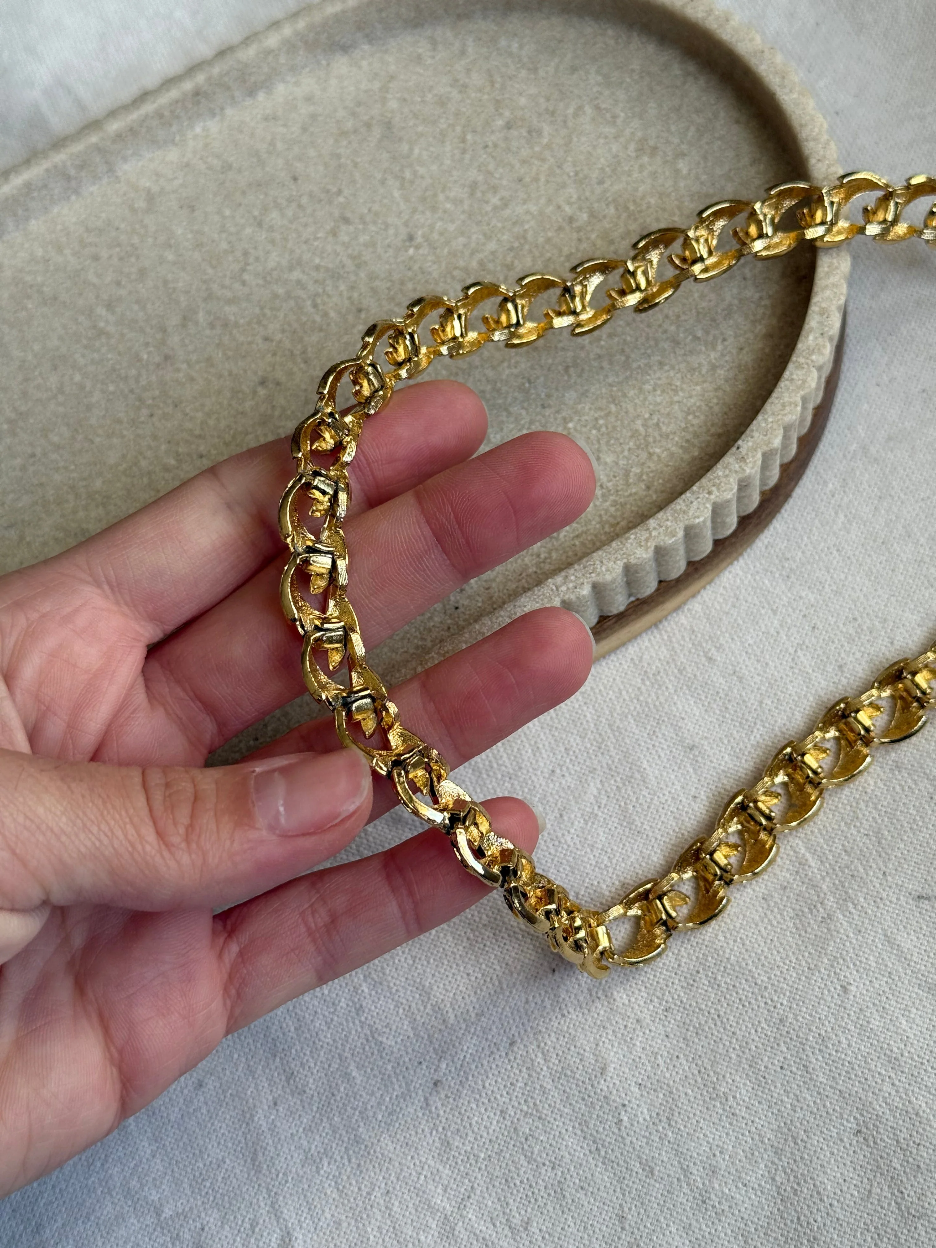 Collier Doré Vintage - Maille Dorée Travaillée - Image 6