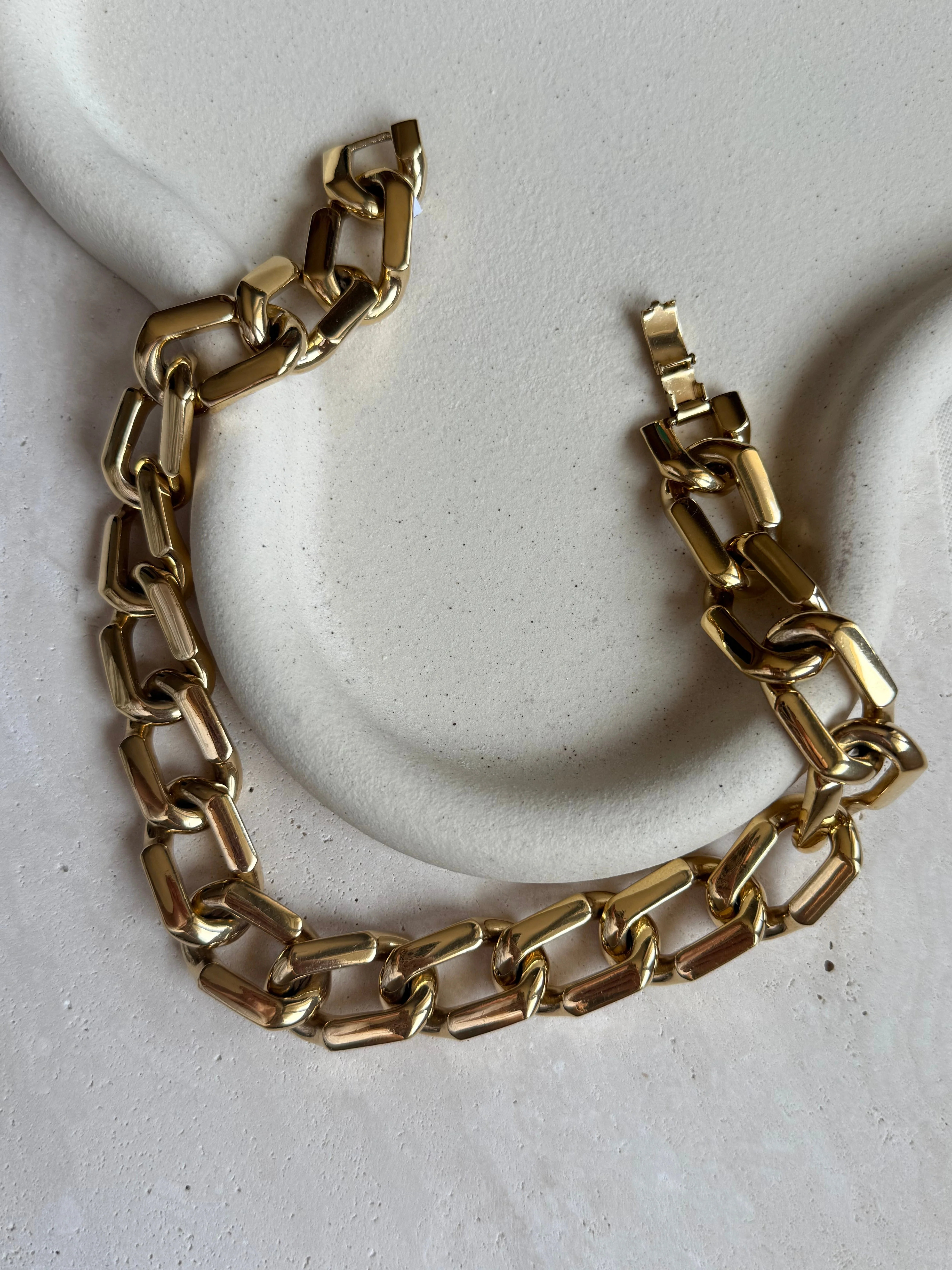 Collier Grosse Maille Rectangle Vintage - Image 2
