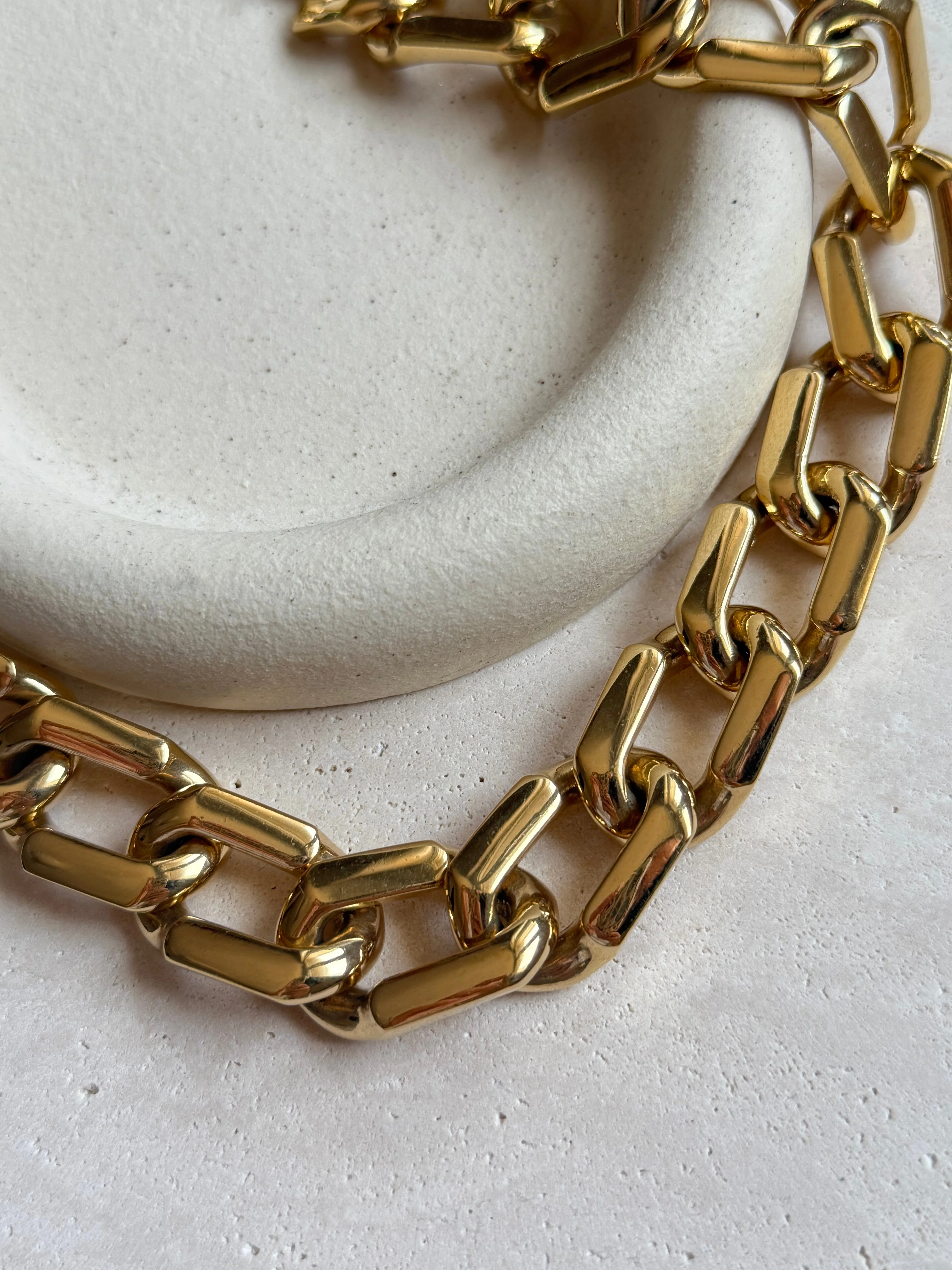 Collier Grosse Maille Rectangle Vintage - Image 3
