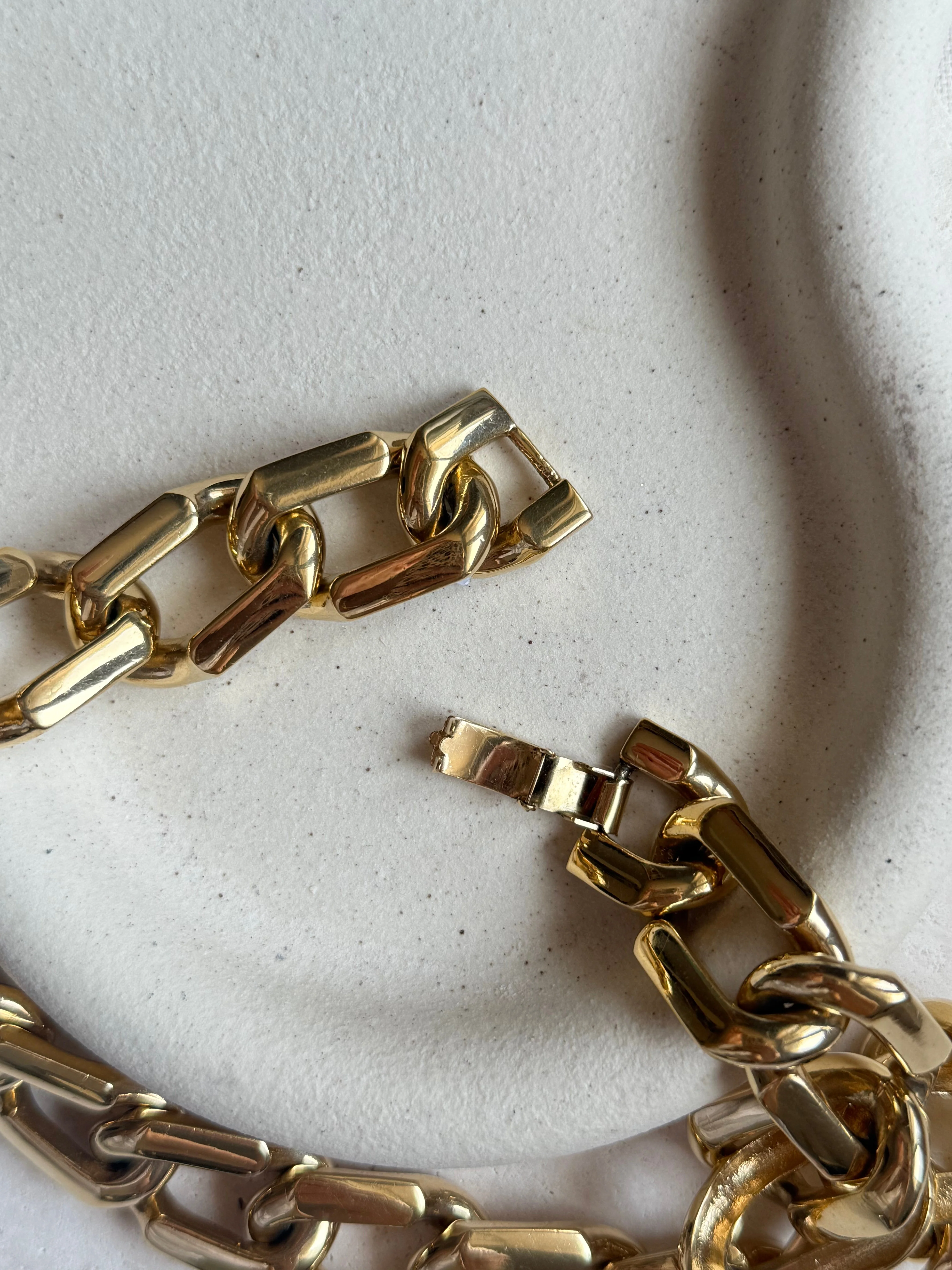 Collier Grosse Maille Rectangle Vintage - Image 4