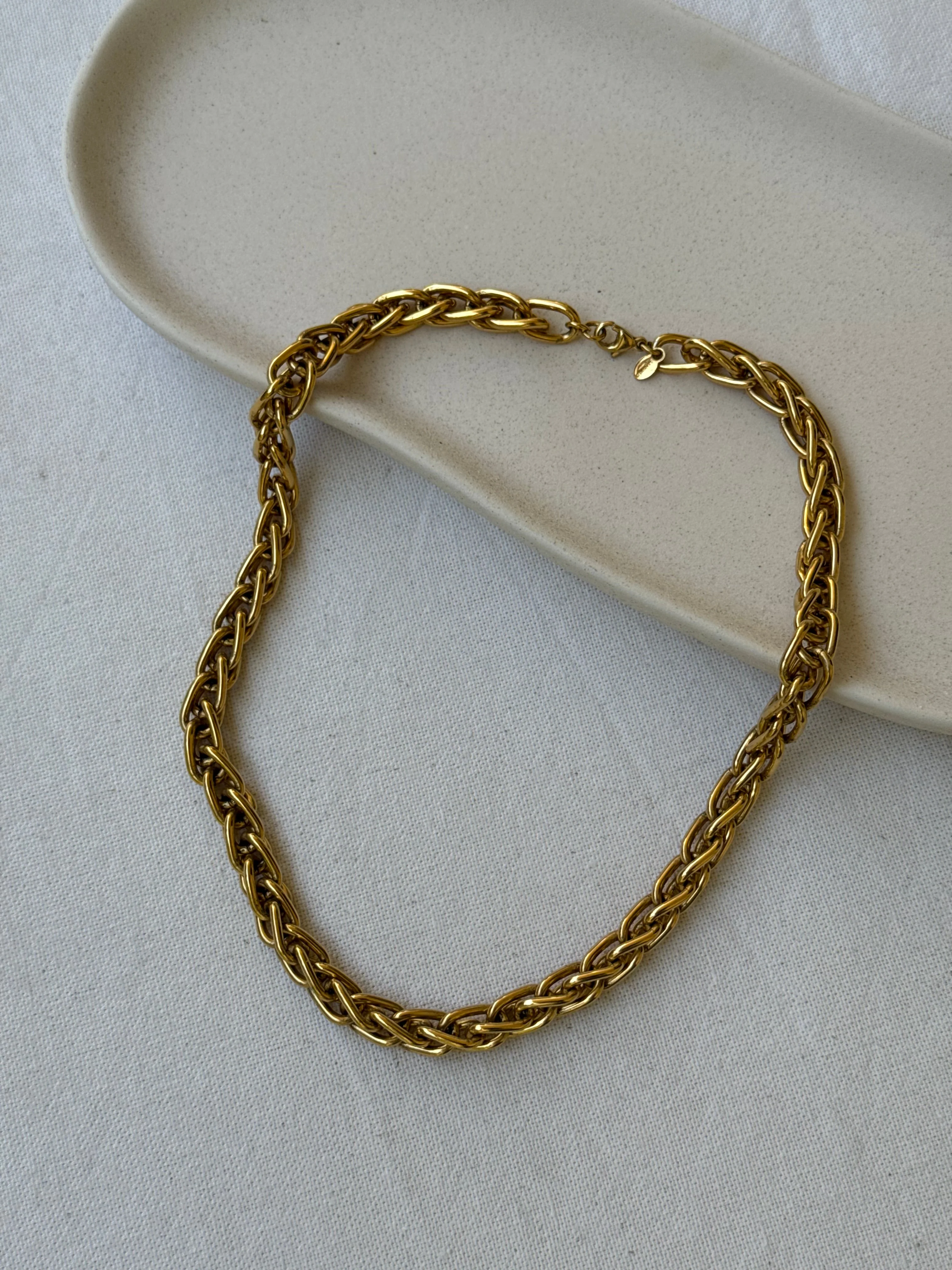 Collier Monet Vintage - Maille Torsadée Dorée - Image 2