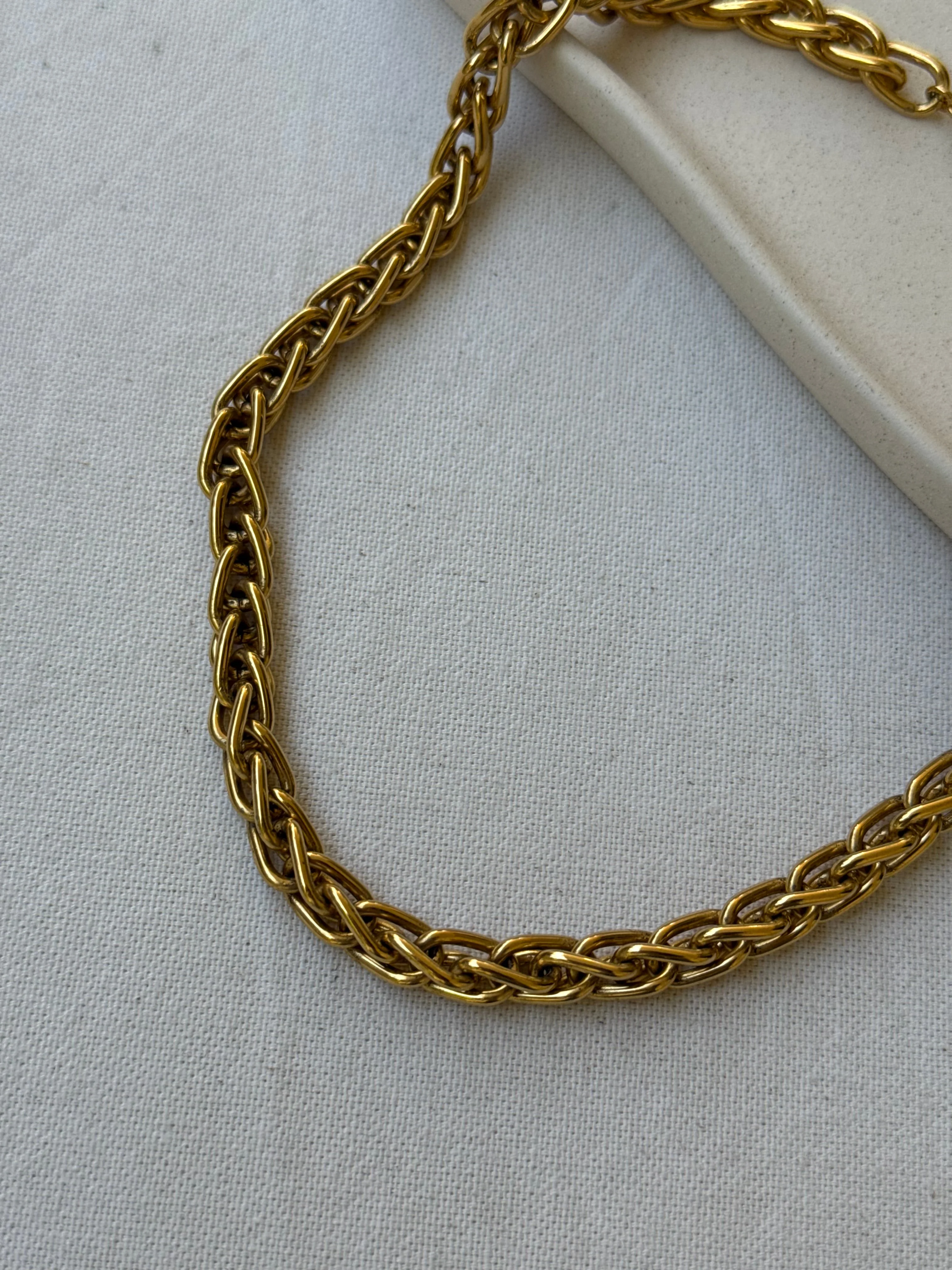Collier Monet Vintage - Maille Torsadée Dorée - Image 3