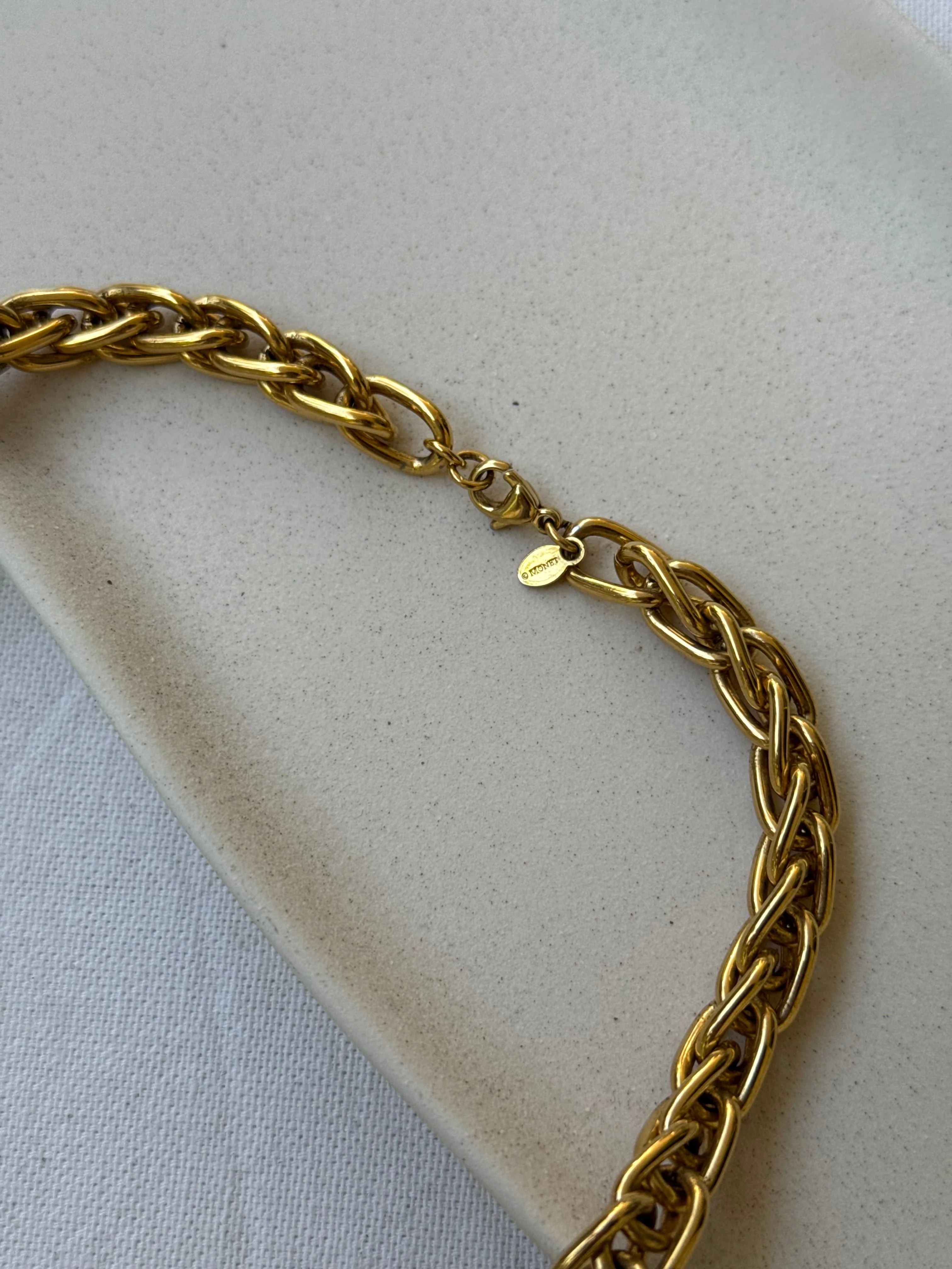 Collier Monet Vintage - Maille Torsadée Dorée - Image 4