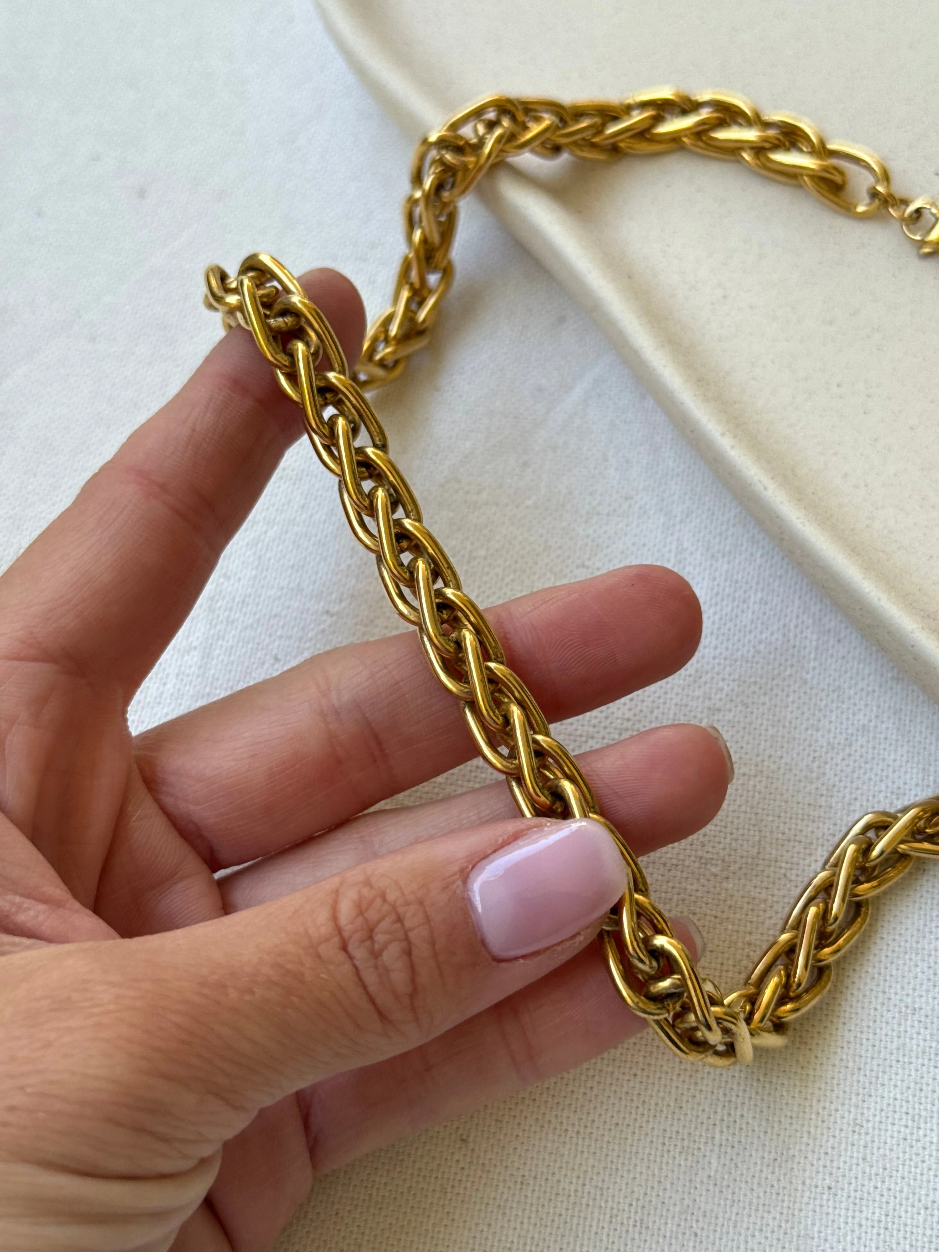 Collier Monet Vintage - Maille Torsadée Dorée - Image 5