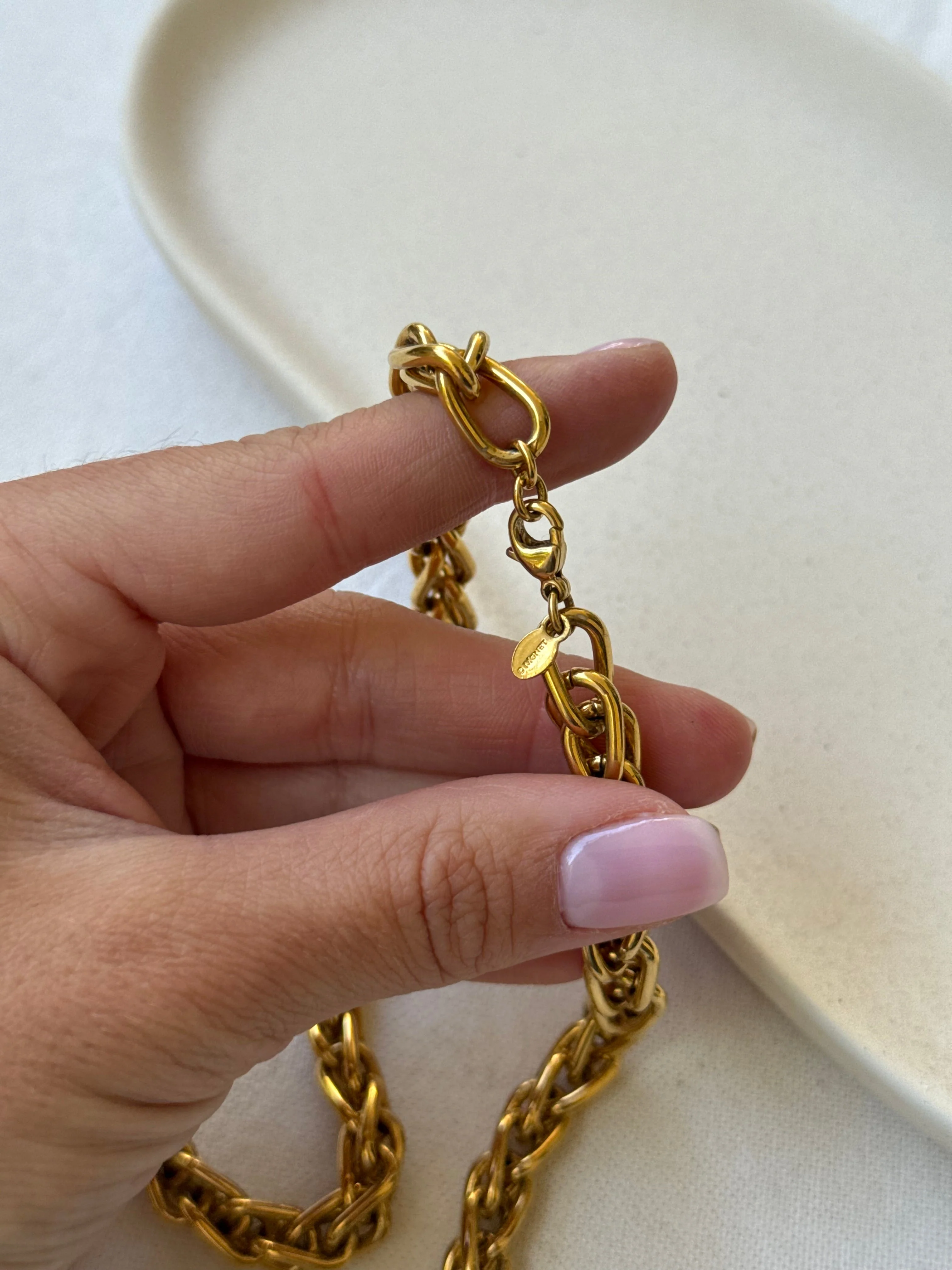 Collier Monet Vintage - Maille Torsadée Dorée - Image 6