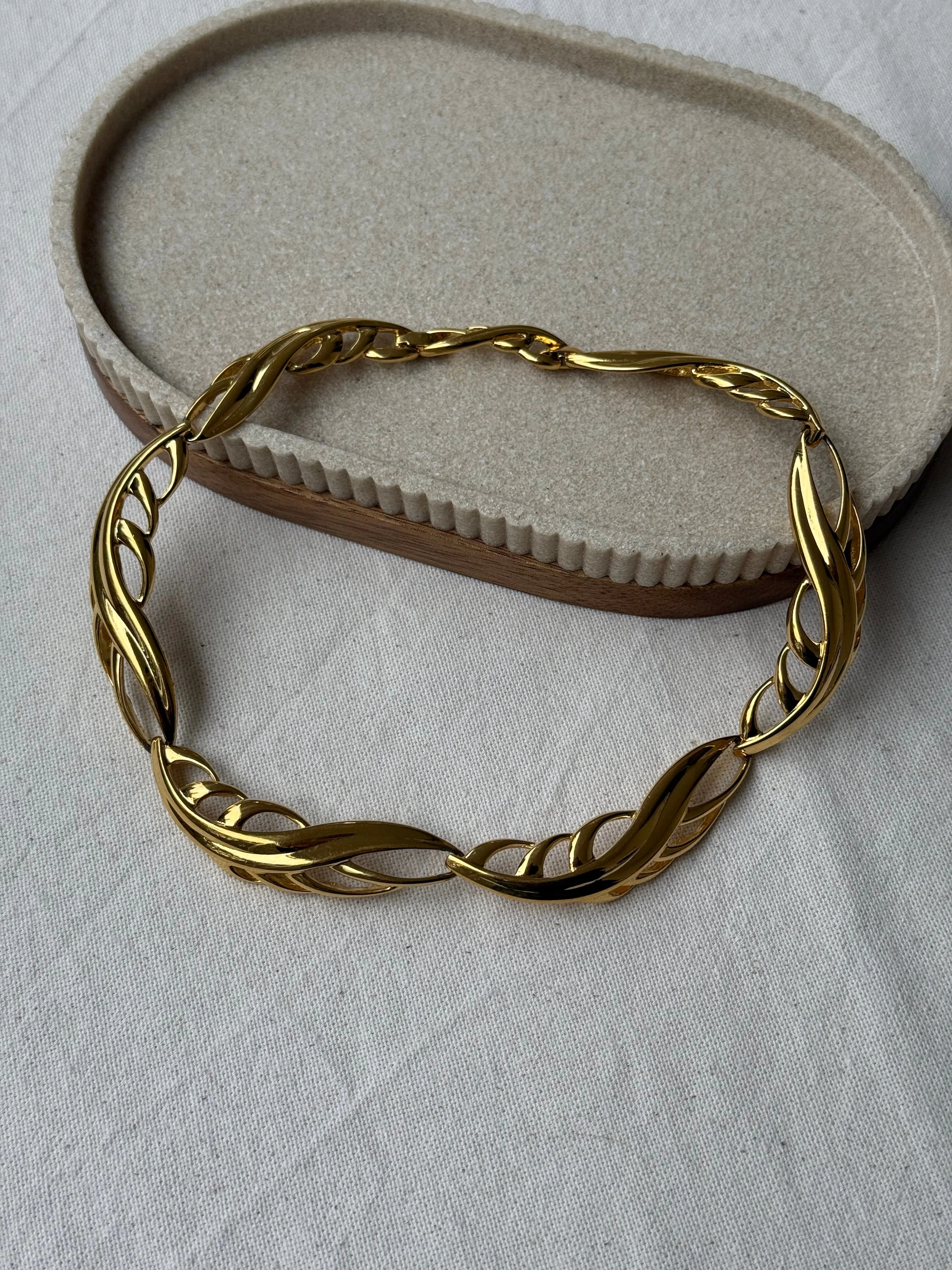 Collier Monet Vintage - Maillons Ajourés Feuillage - Image 2