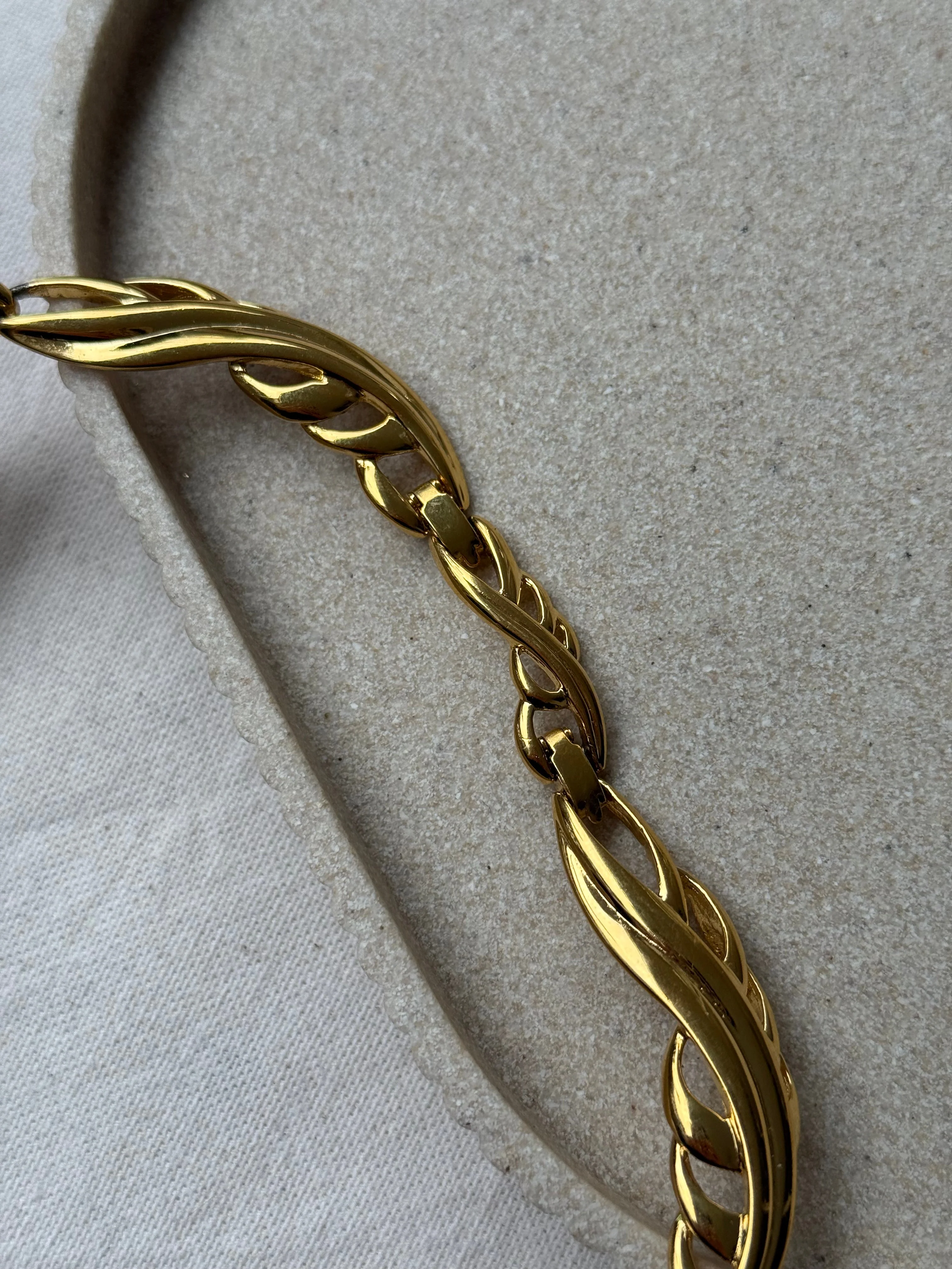 Collier Monet Vintage - Maillons Ajourés Feuillage - Image 5