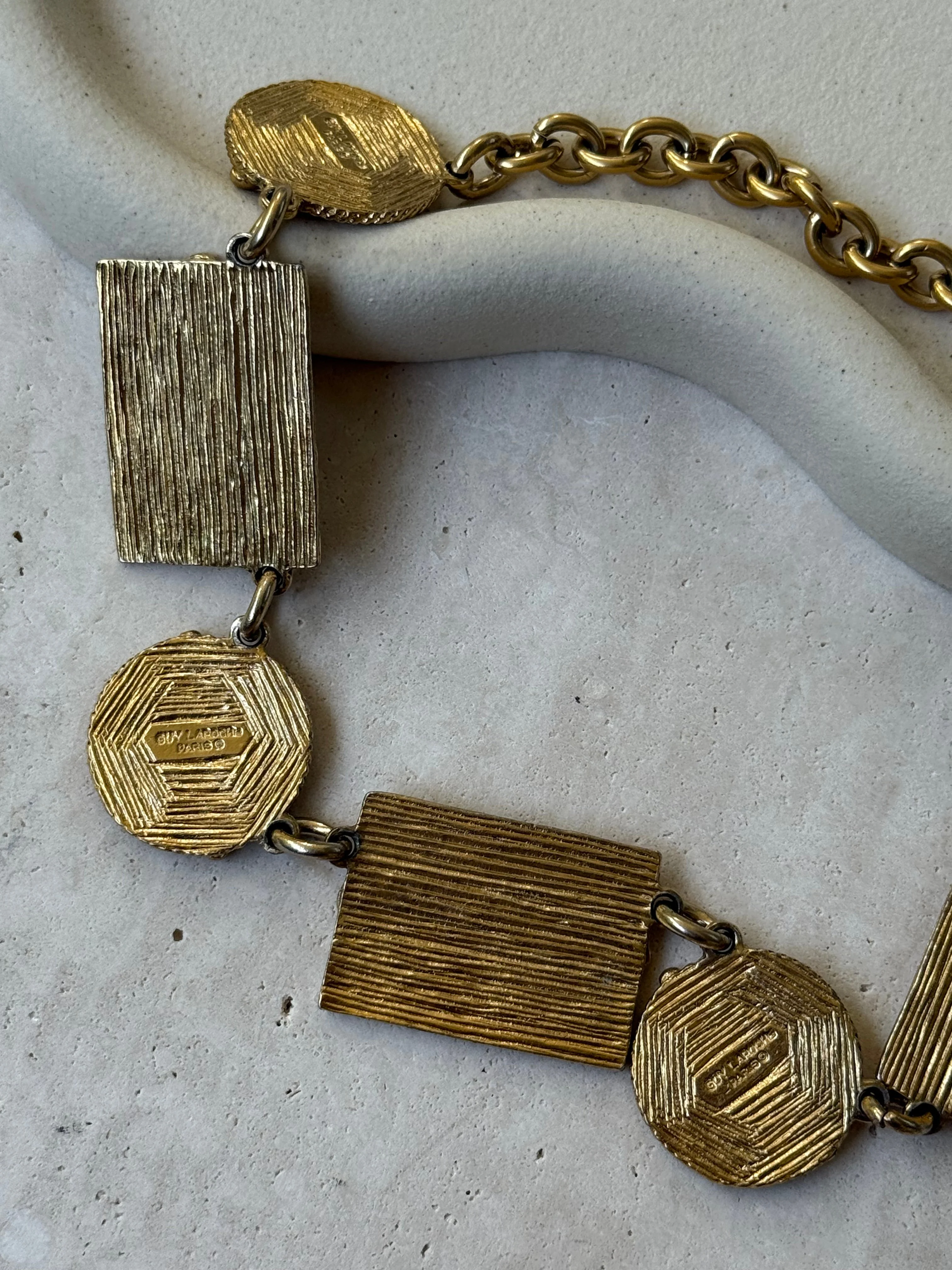 Guy Laroche - Collier Vintage - Maillons Géométriques - Image 5