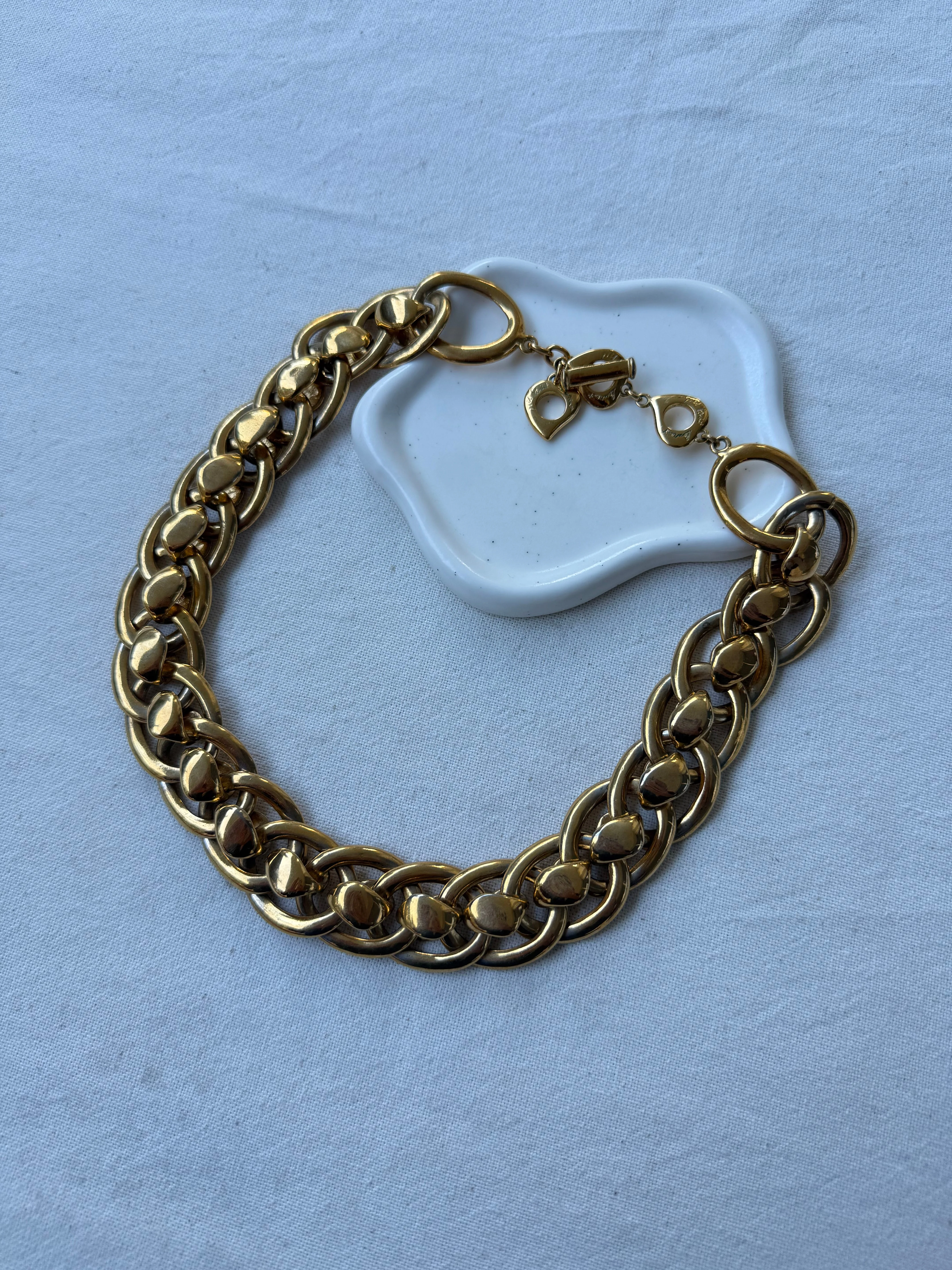 Collier Yves Saint Laurent Vintage - Grosse Maille Dorée - Image 2