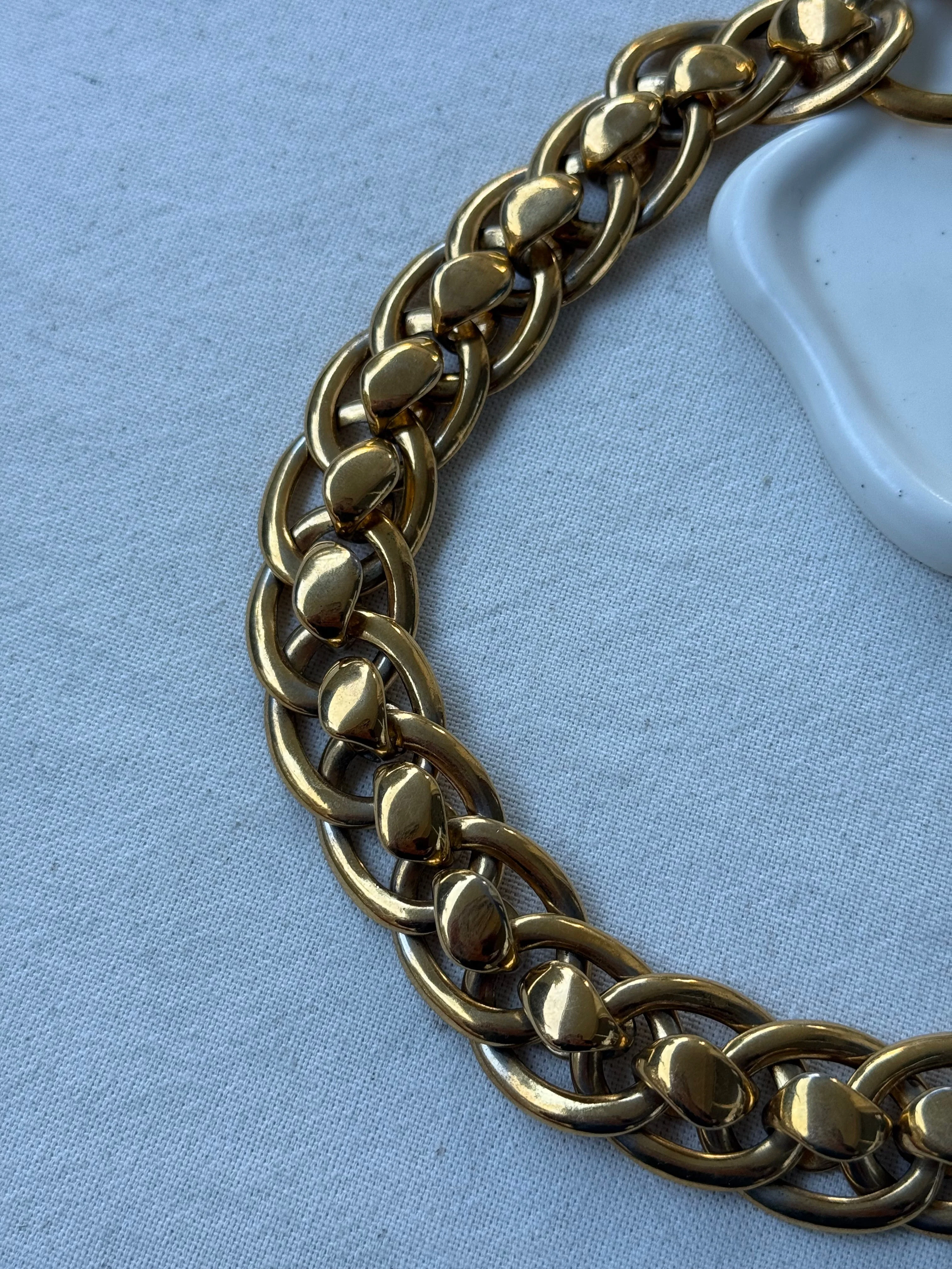 Collier Yves Saint Laurent Vintage - Grosse Maille Dorée - Image 3