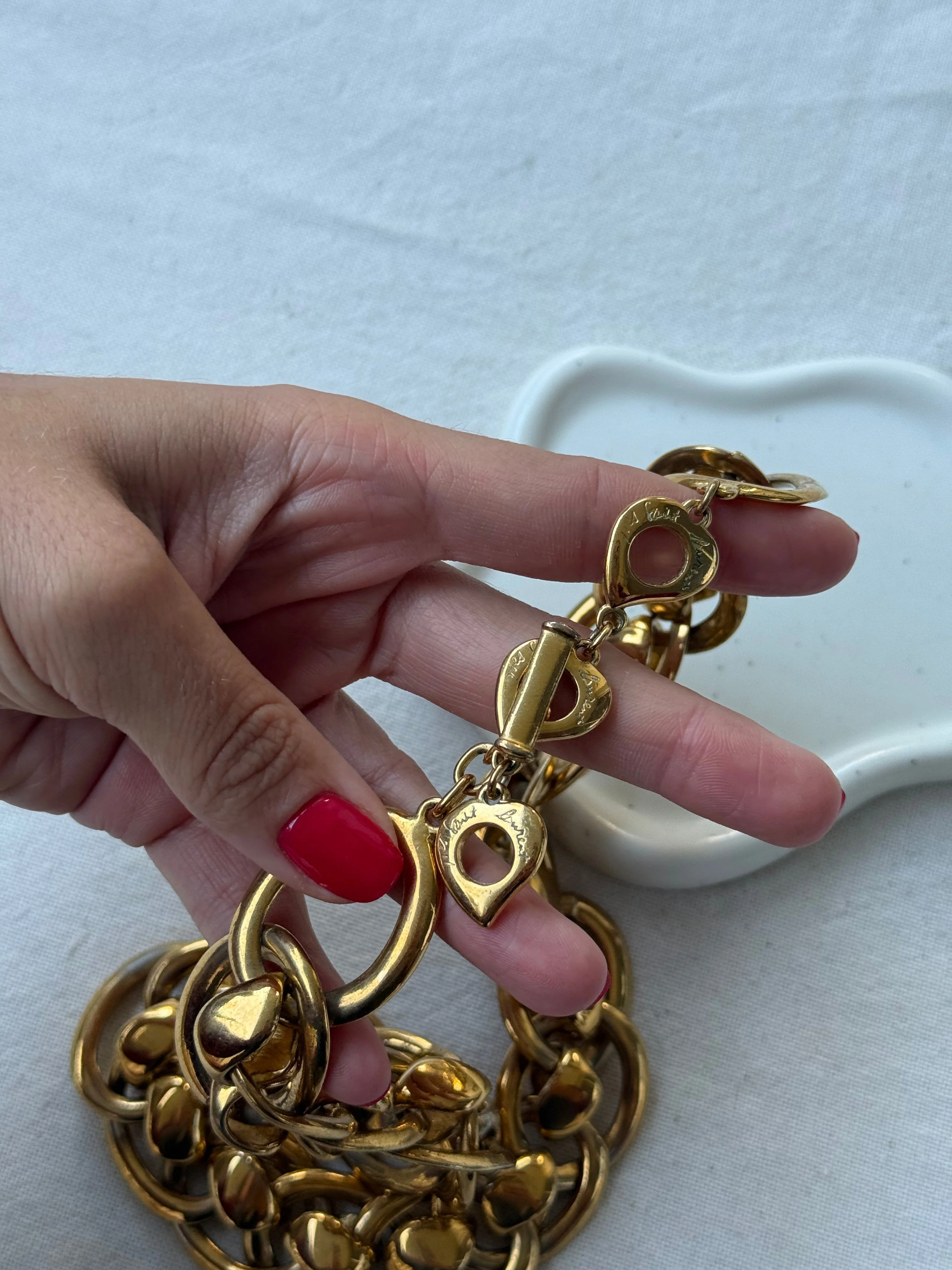 Collier Yves Saint Laurent Vintage - Grosse Maille Dorée - Image 5