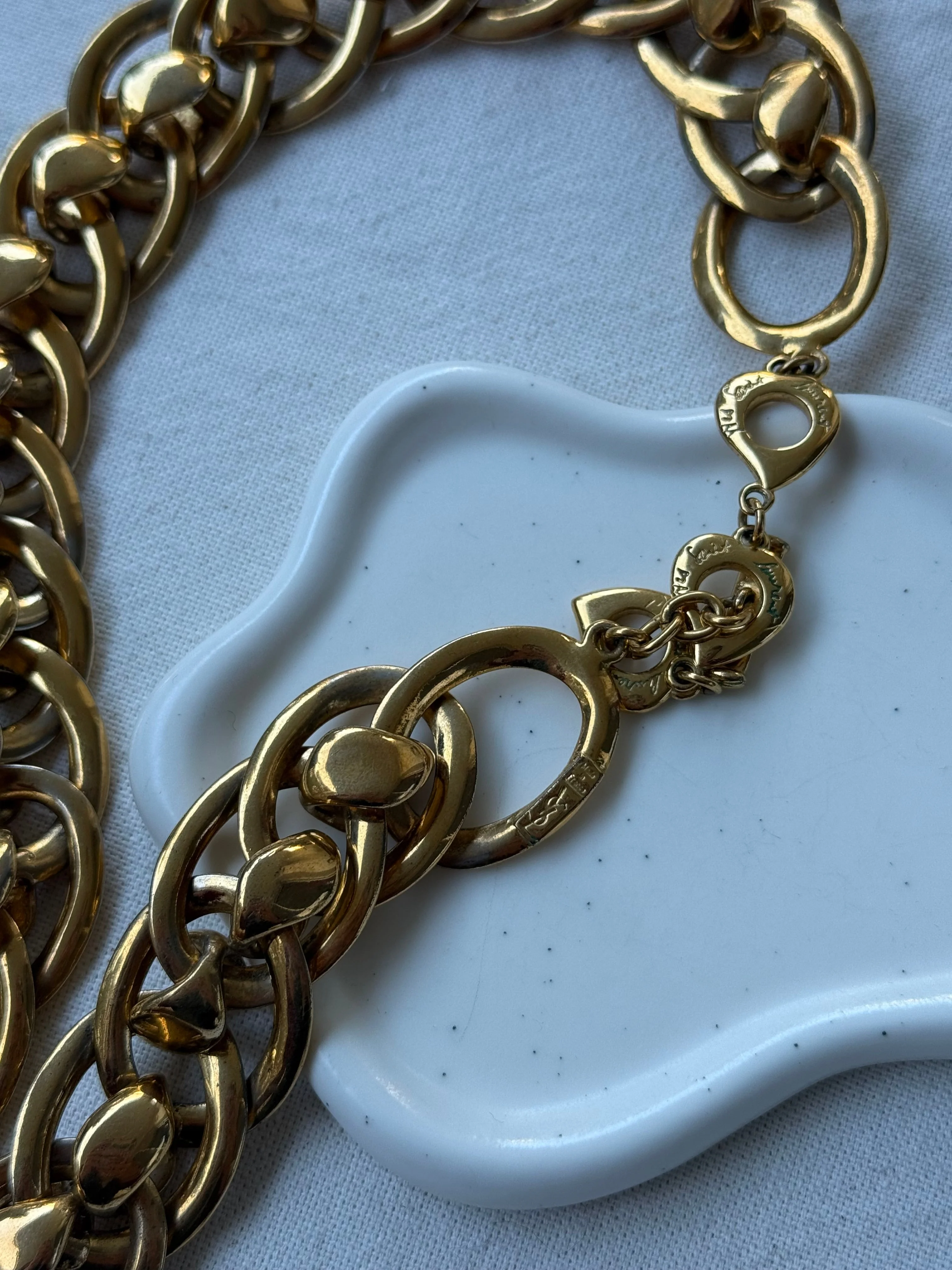 Collier Yves Saint Laurent Vintage - Grosse Maille Dorée - Image 6