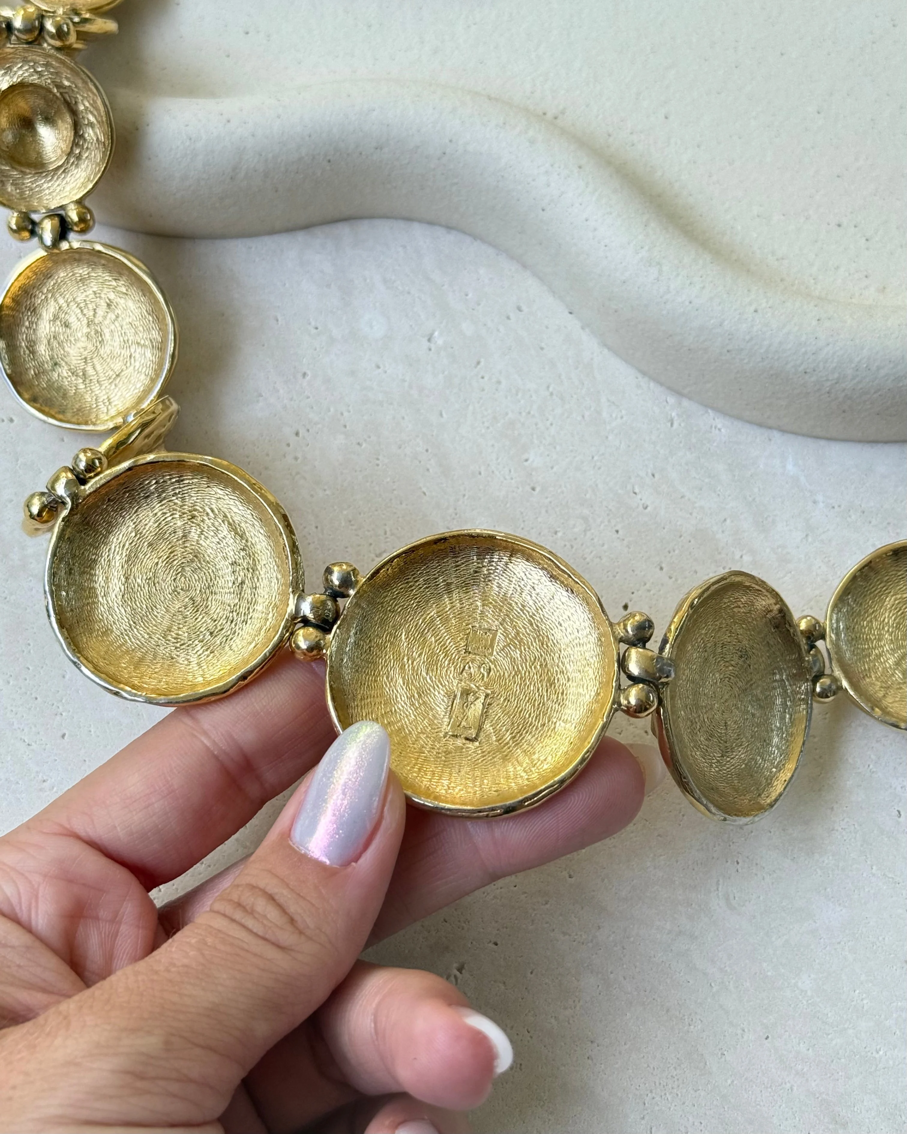 Collier Yves Saint Laurent Vintage - Relief Martelé Xxl - Image 4