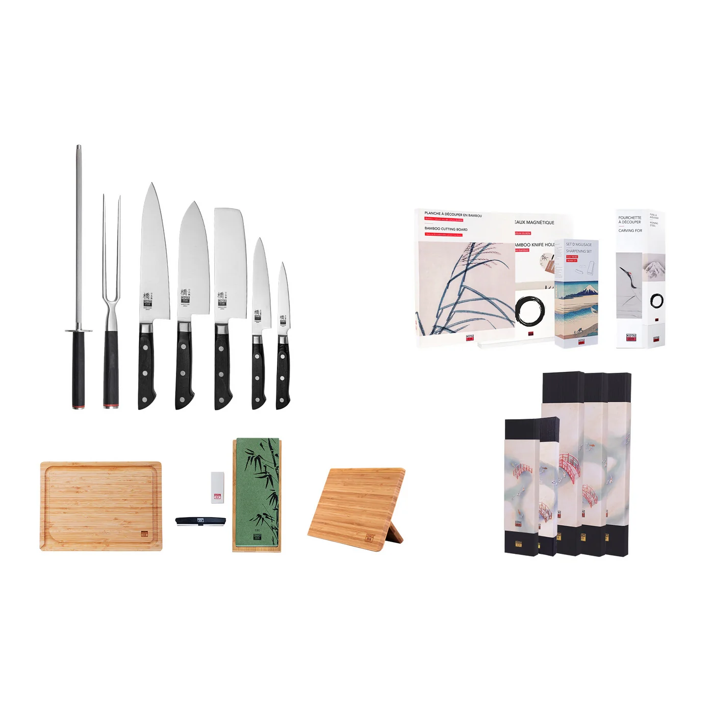 Collection Hashi Classique - Set Complet Deluxe 10 Pièces : 5 Couteaux + 5 Accessoires - Image 2