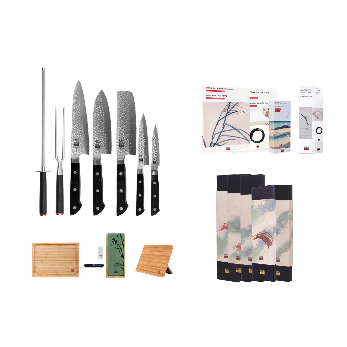 Collection Hashi Tsuchime - Set Complet Deluxe 10 pièces : 5 couteaux + 5 accessoires - Image 2