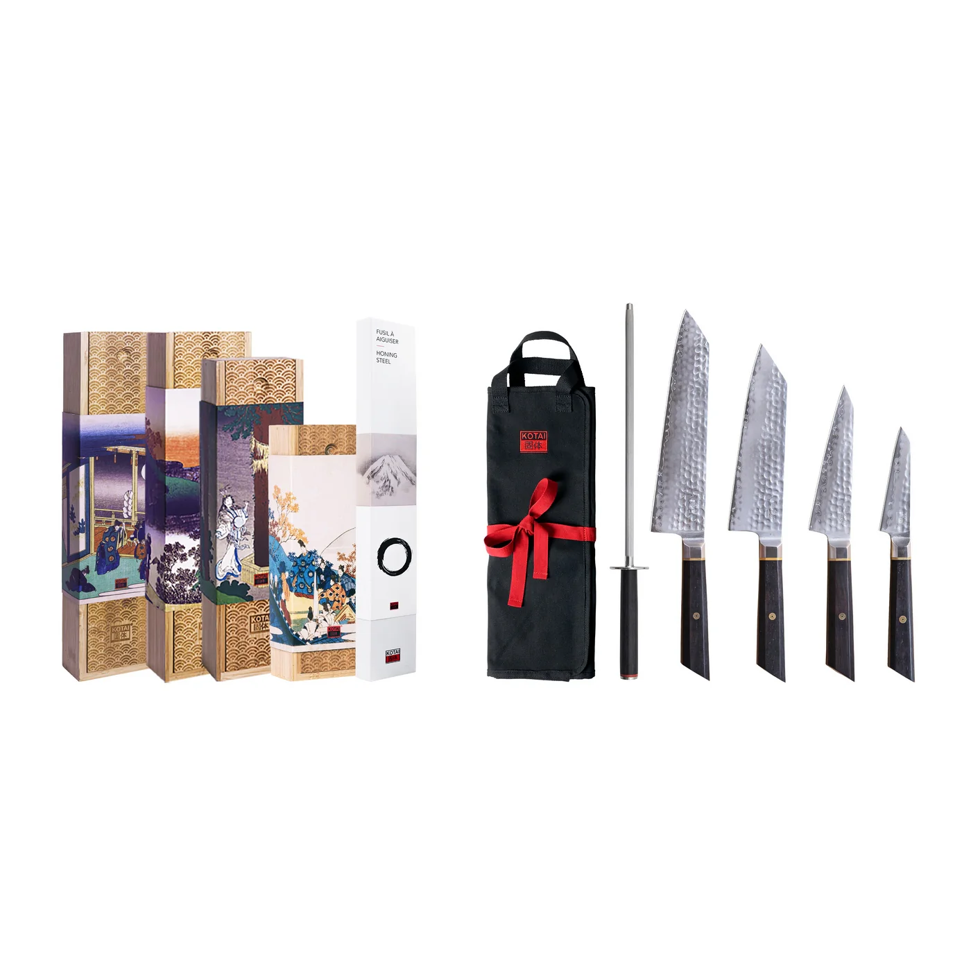 Collection Bunka San-Mai - Set Complet Nomade 6 Pièces : 4 Couteaux + 2 Accessoires - Image 2