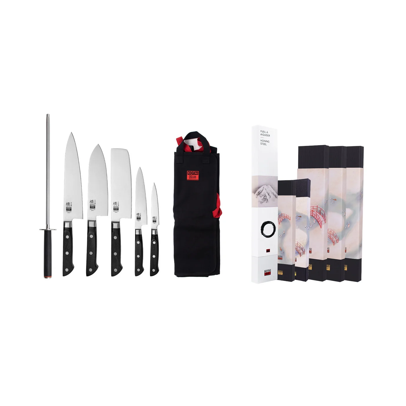 Collection Hashi Classique - Set Complet Nomade 7 Pièces : 5 Couteaux + 2 Accessoires - Image 2