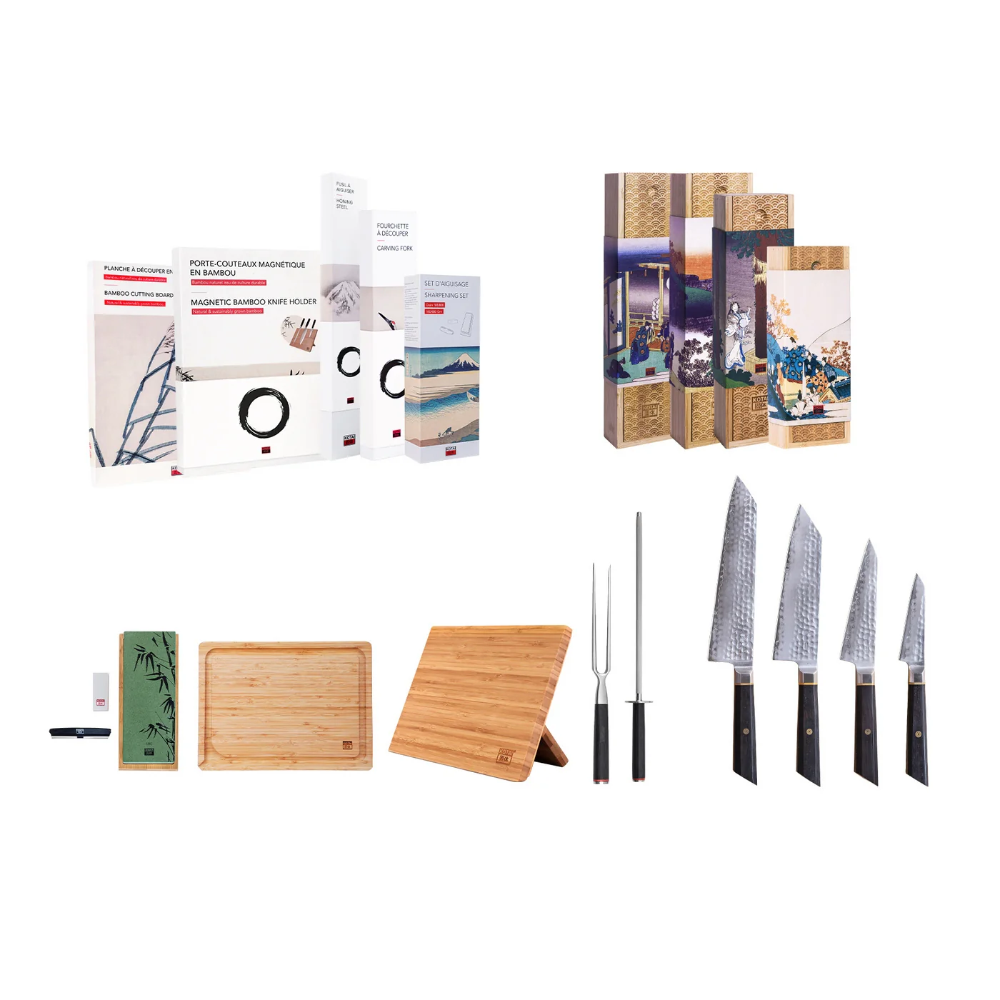 Collection Bunka San-Mai - Set Complet 9 Pièces : 4 Couteaux + 5 Accessoires - Image 2