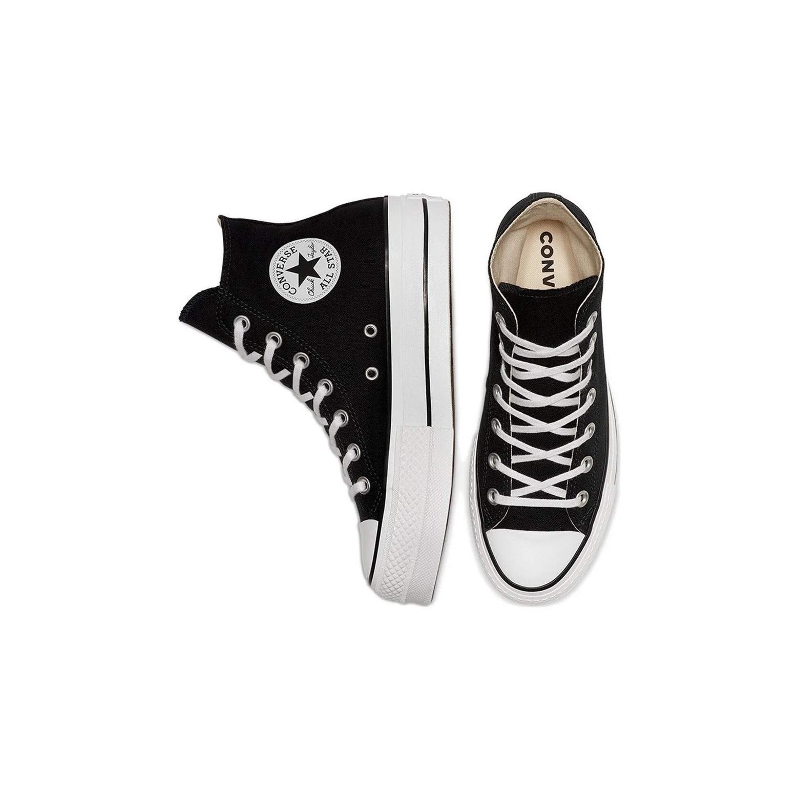 Baskets Converse Canvas All Star Lift Hi Jr - Noir/Blanc - Image 2