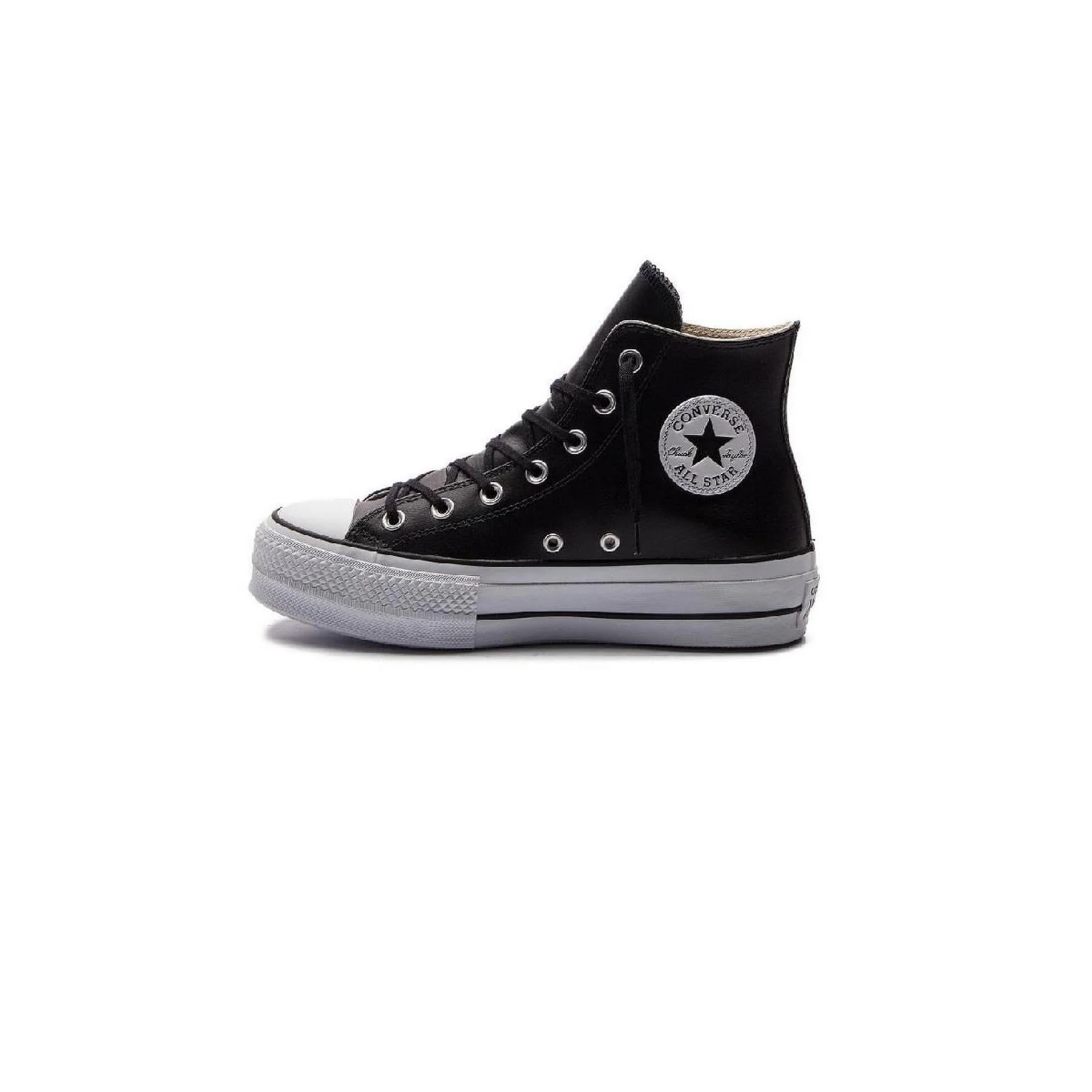Baskets Plateforme Cuir Hi - Noir - Image 2