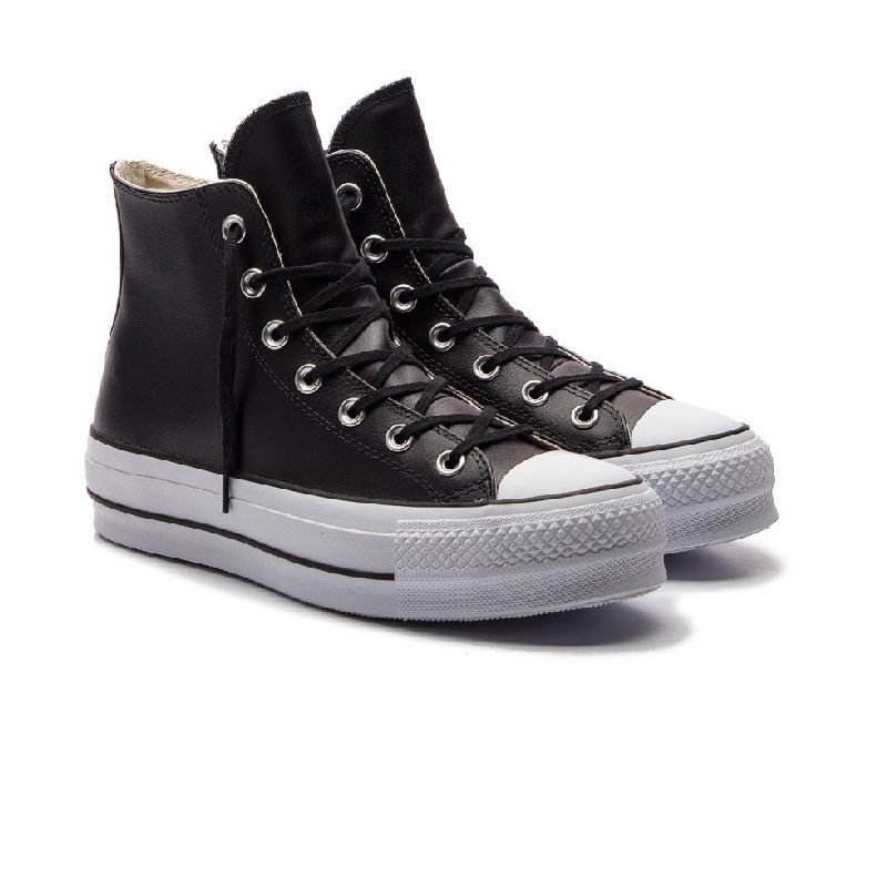 Baskets Plateforme Cuir Hi - Noir - Image 8