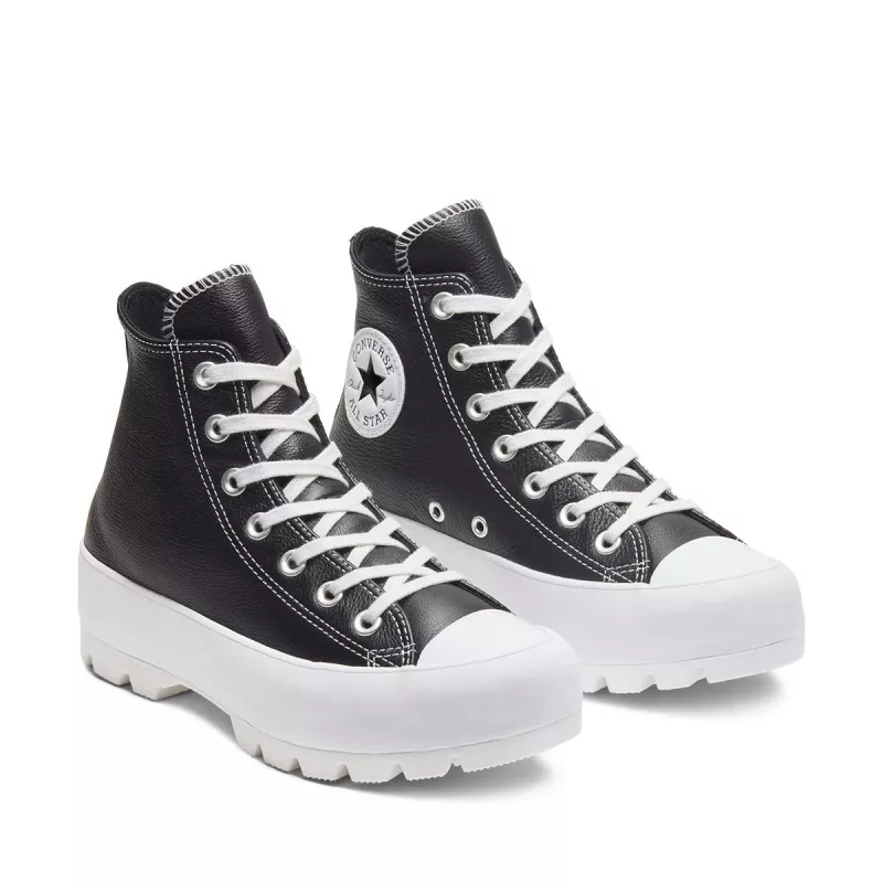 Baskets Converse Chuck Taylor All Star Lugged Leather - Noir, Blanc. - Image 4
