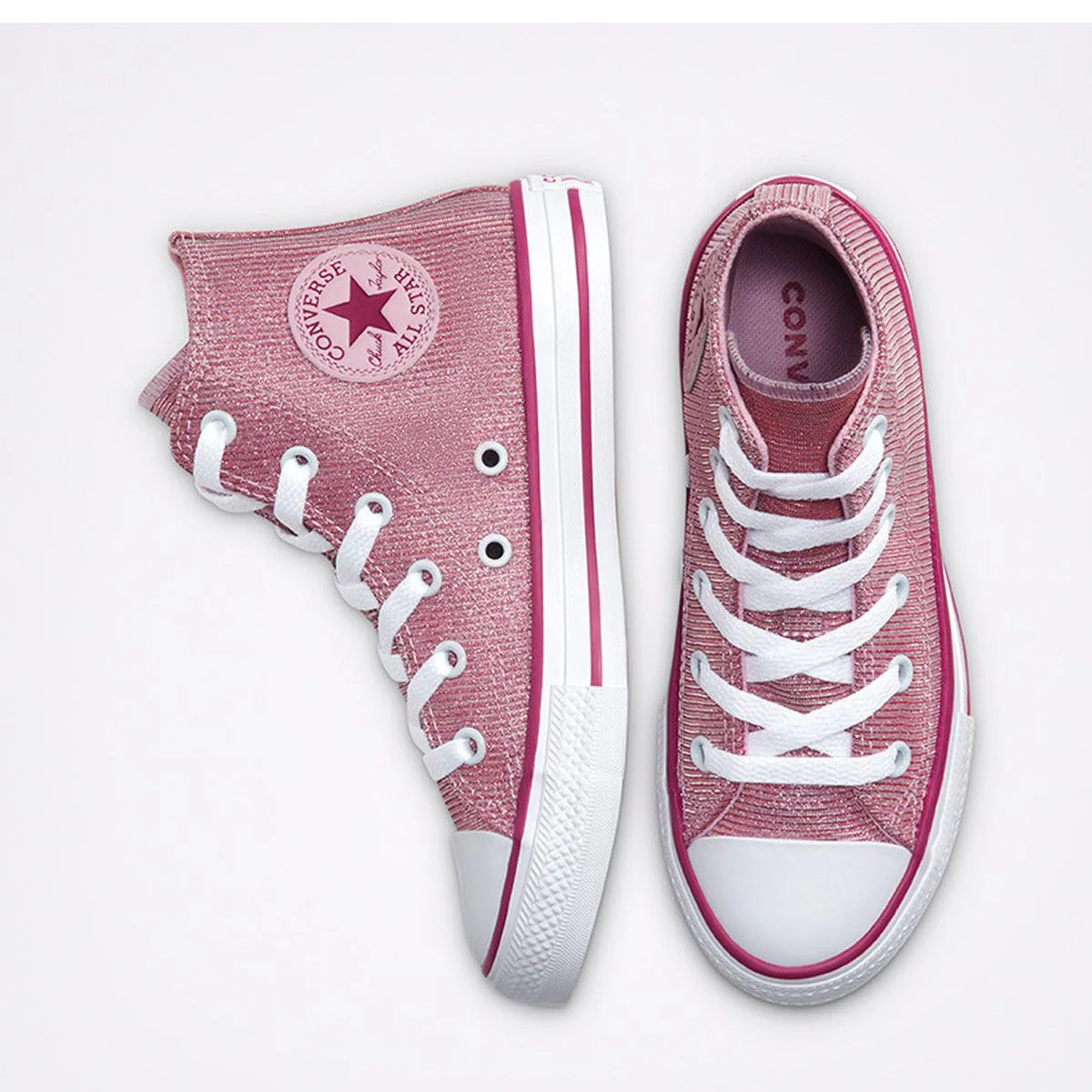 Baskets Converse Chuck Taylor All Star Glitter Textile High Top Junior - Rose - Image 2