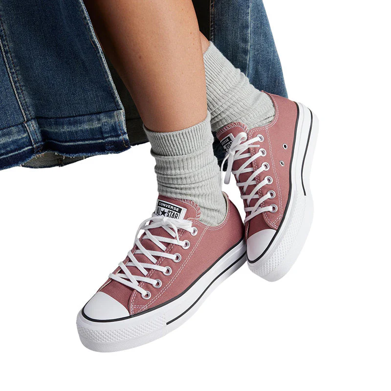 Baskets Femme Converse Hi All Star Lift - Rose, Bordeaux - Image 7