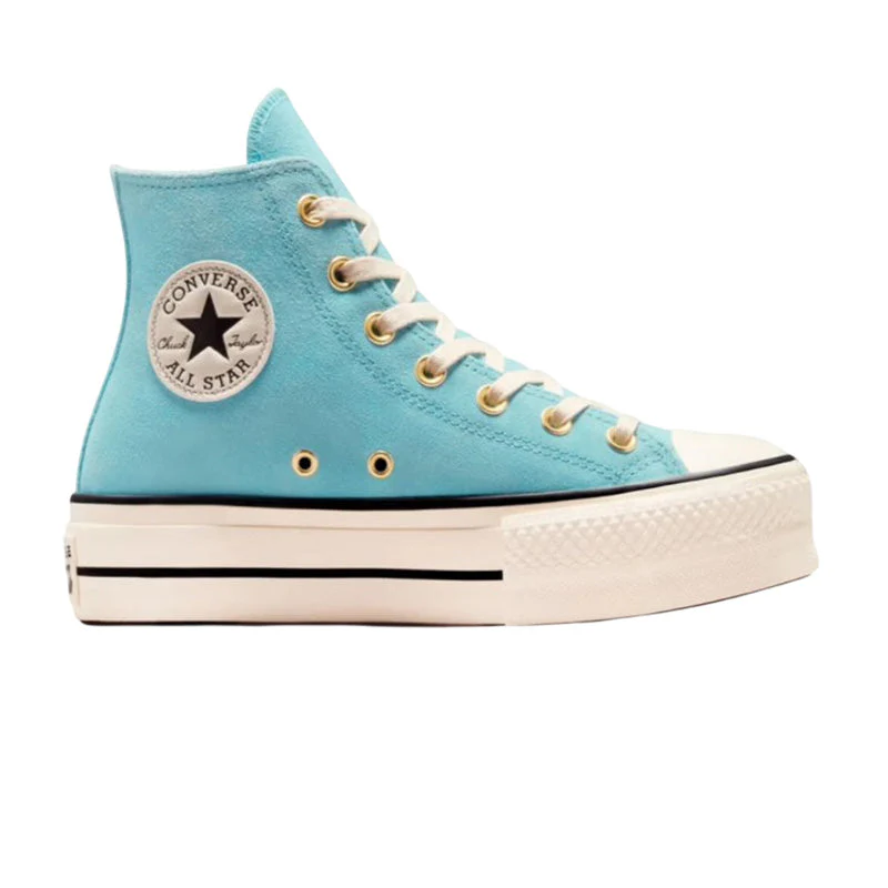 Baskets Femme Converse Hi All Star Lift - Bleu, Gold - Image 2
