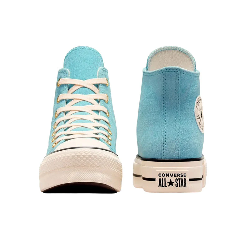 Baskets Femme Converse Hi All Star Lift - Bleu, Gold - Image 4