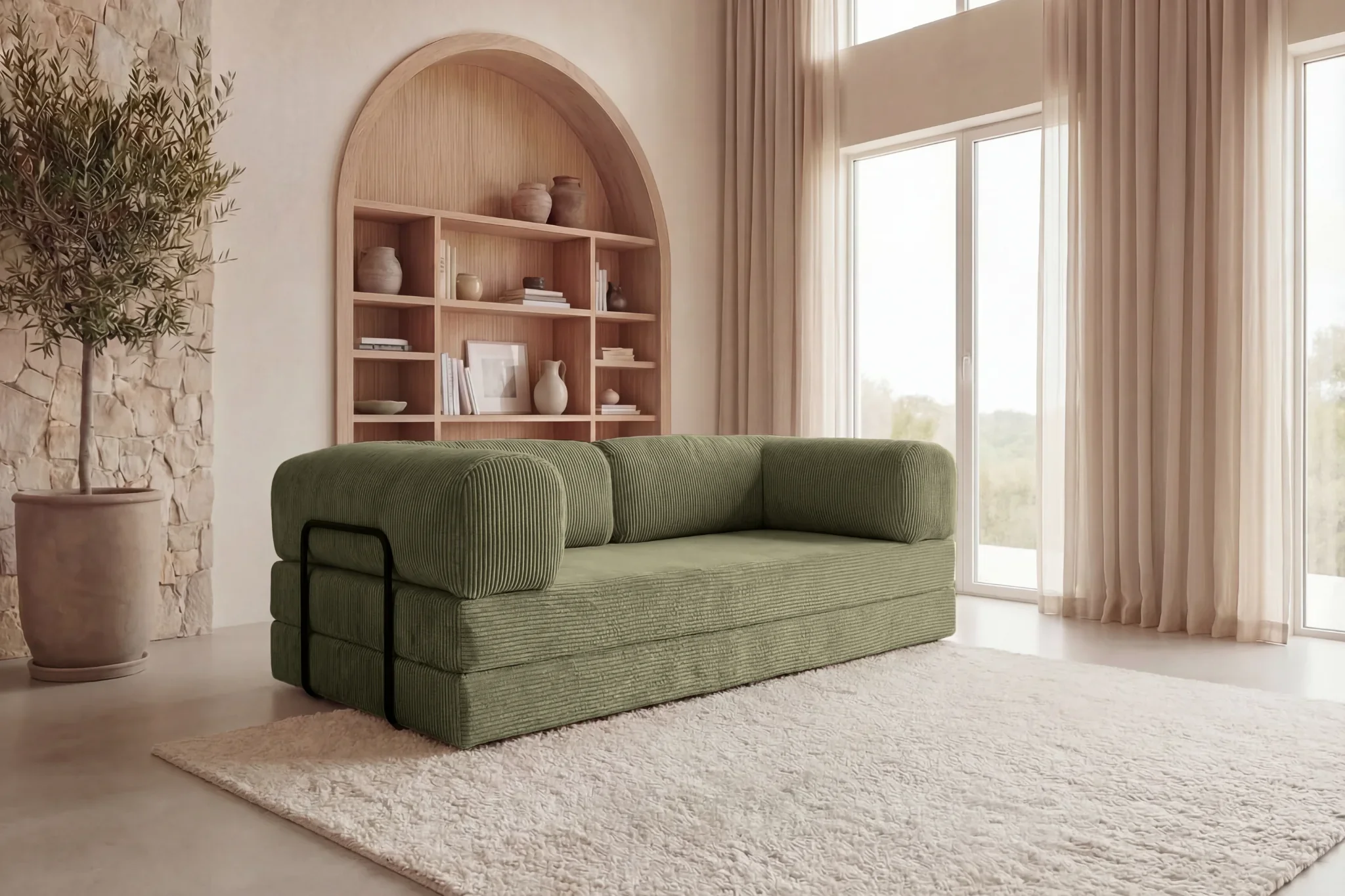 Canapé - Dépliable - Cosima - Velours Côtelé - Image 2