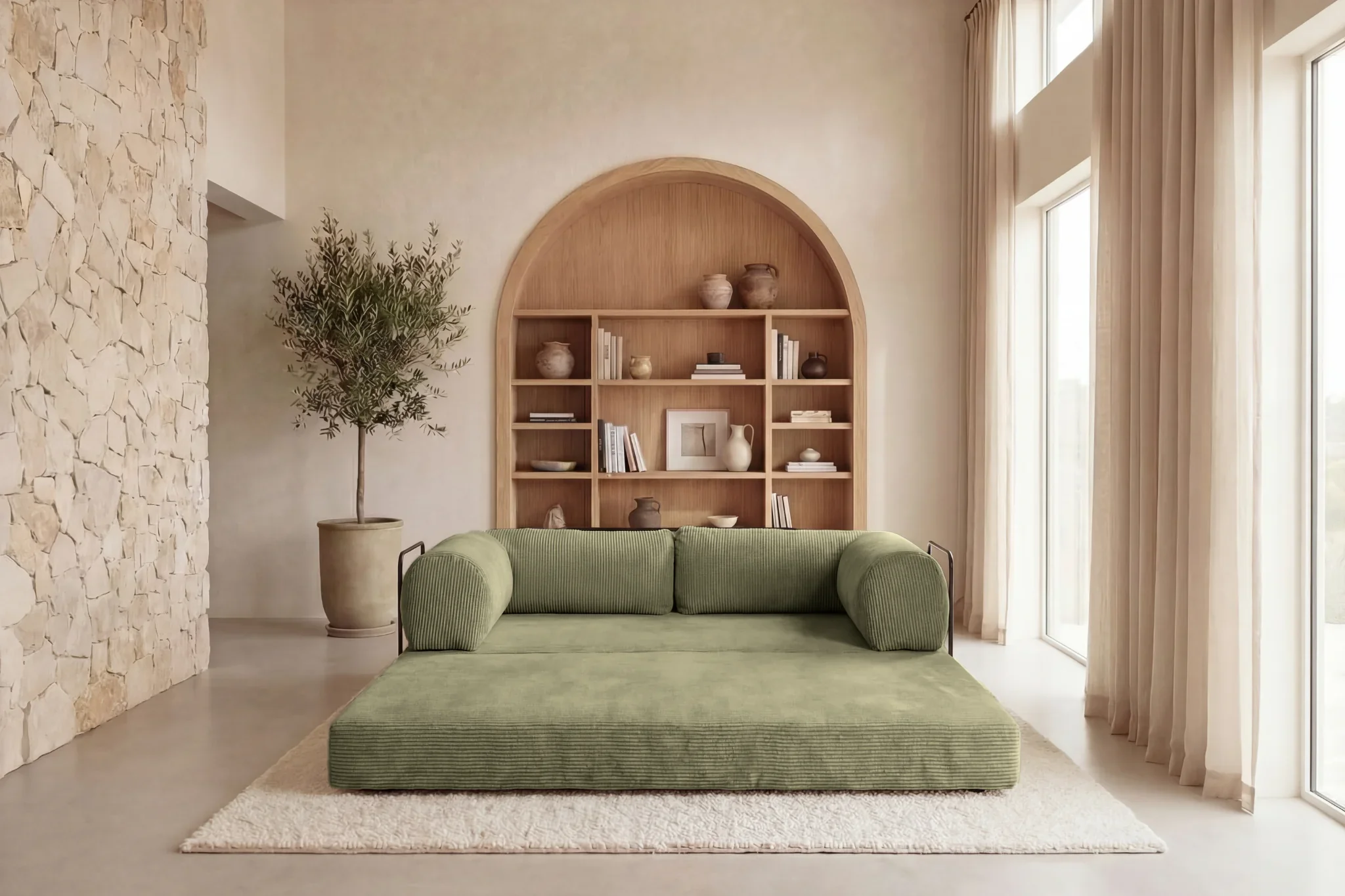 Canapé - Dépliable - Cosima - Velours Côtelé - Image 3