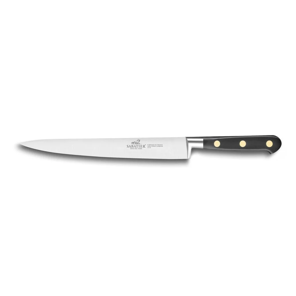 Couteau Tranchelard Ideal 100% Forgé - - Lame Carbone Et Rivets En Laiton - Gris - Image 2