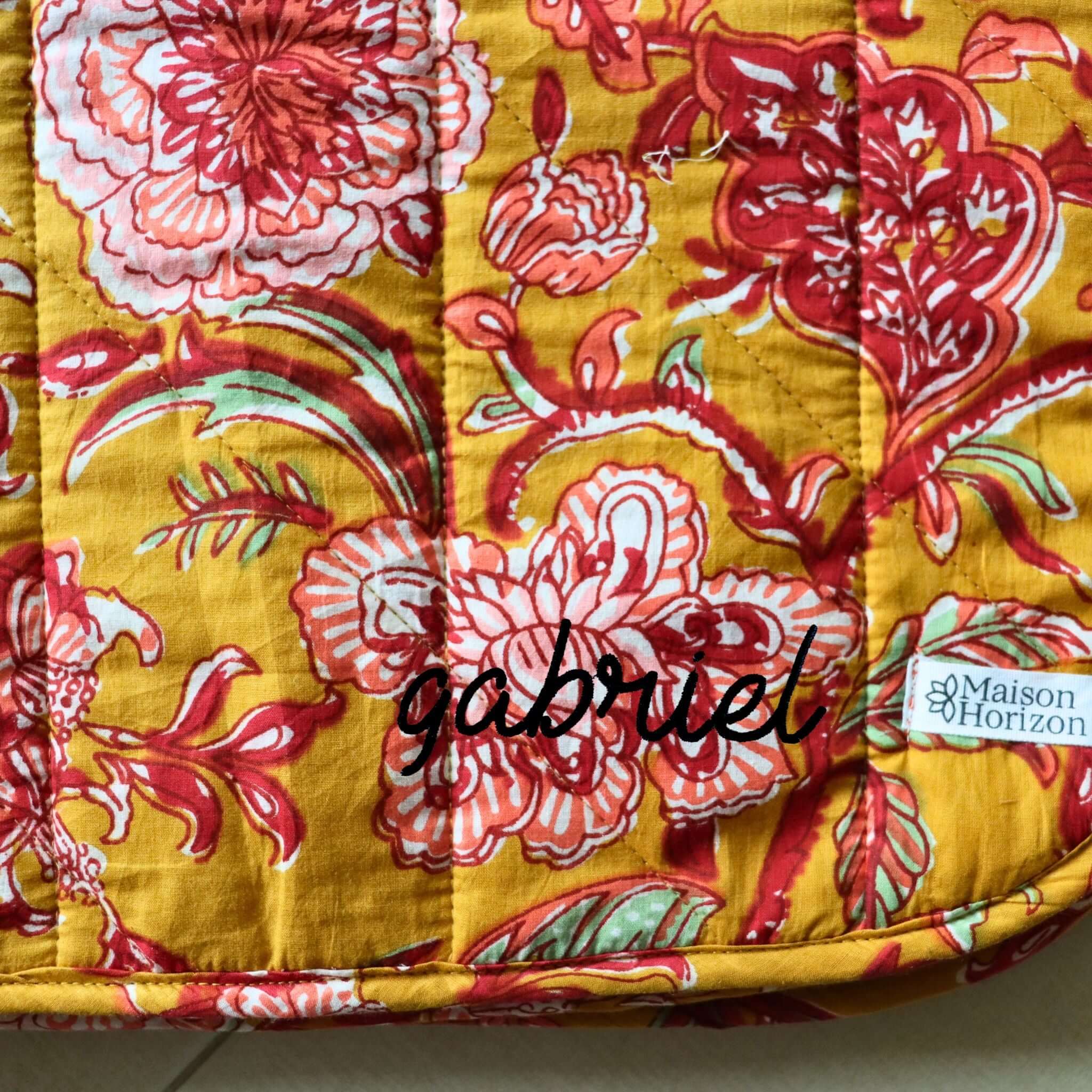 Couverture Bébé Ou Plaid Nur - Floral Moutarde - Image 2