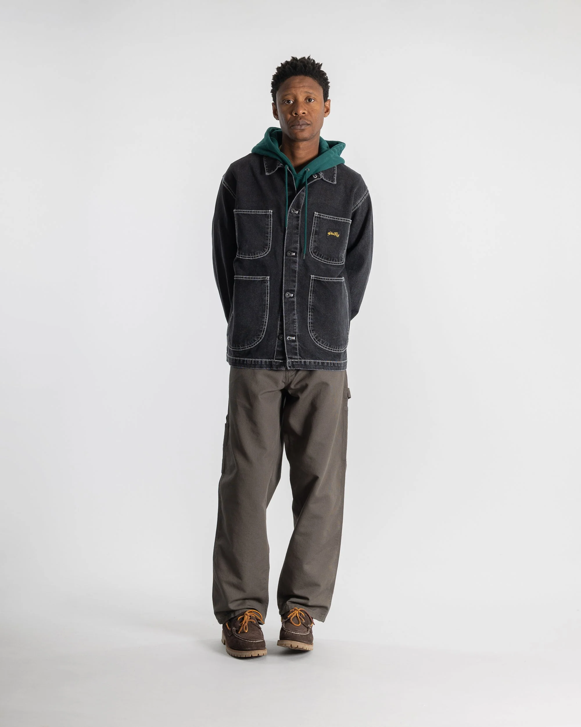 Coverall Jacket - Stonewashed Black Denim - Image 2