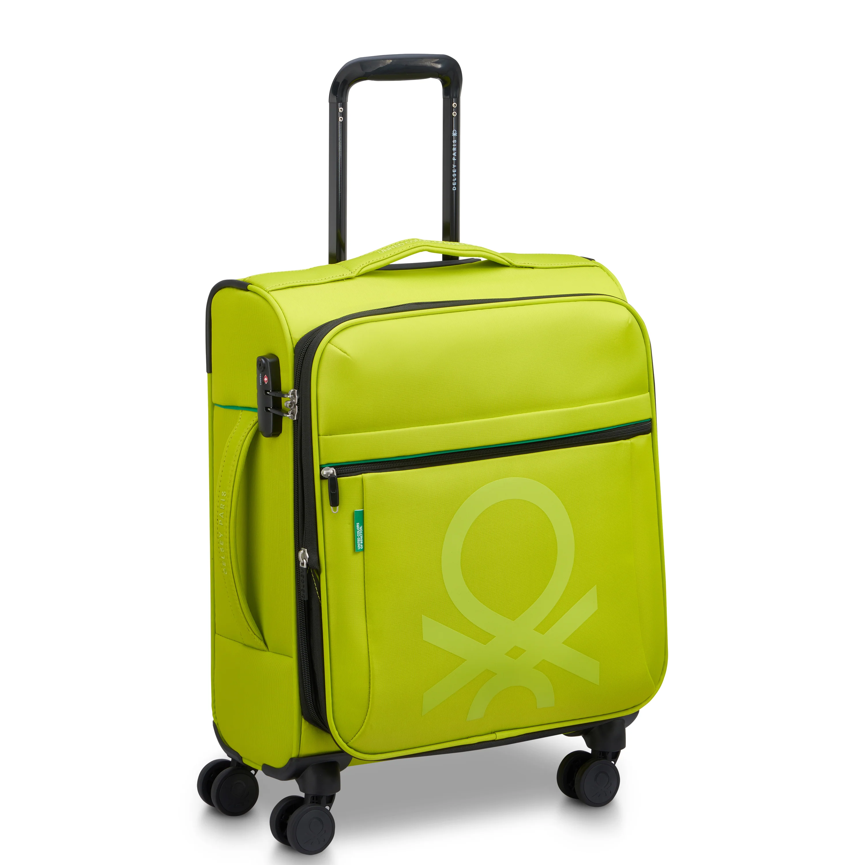 Valise Trolley Petite Color Block - Citron Vert - Image 4