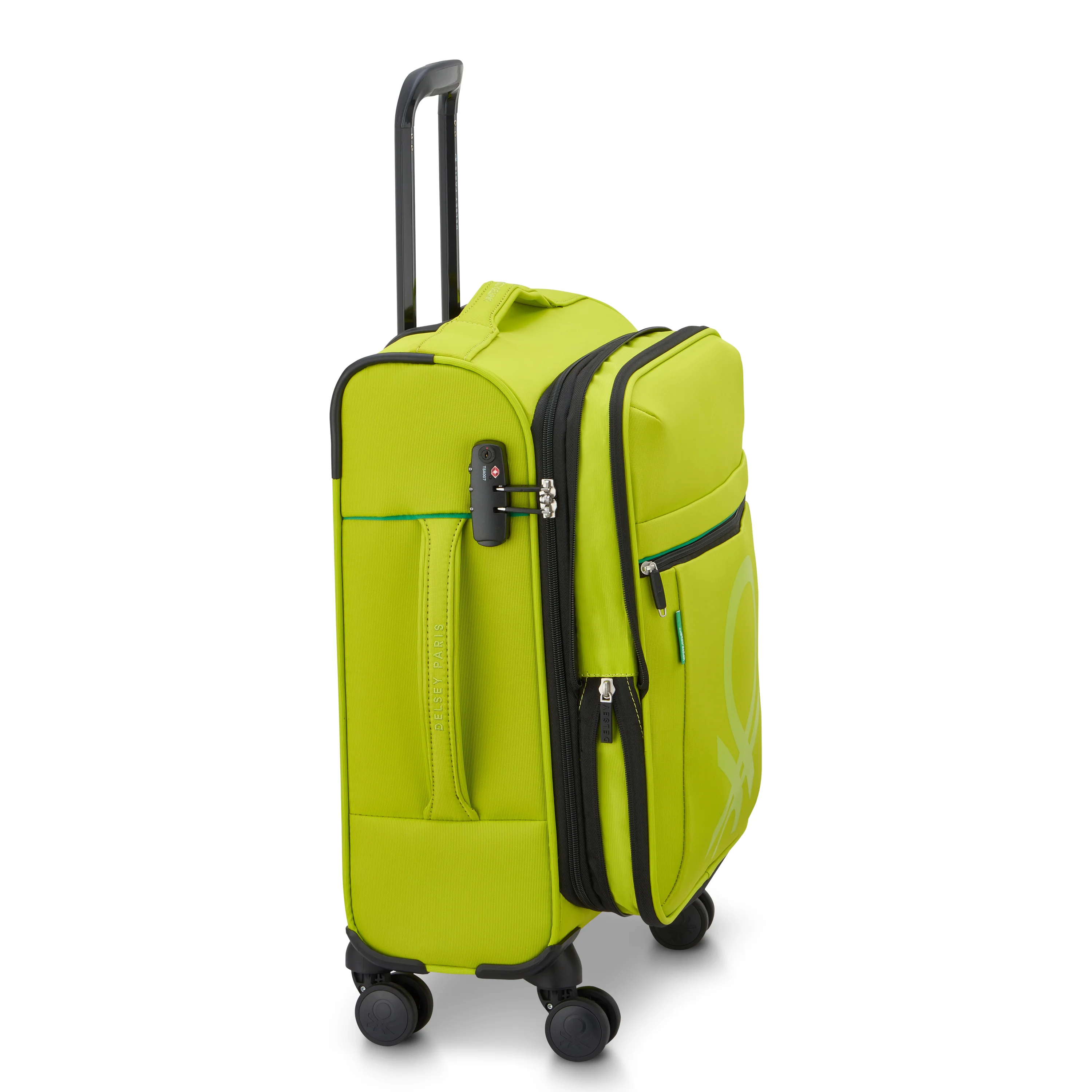 Valise Trolley Petite Color Block - Citron Vert - Image 6