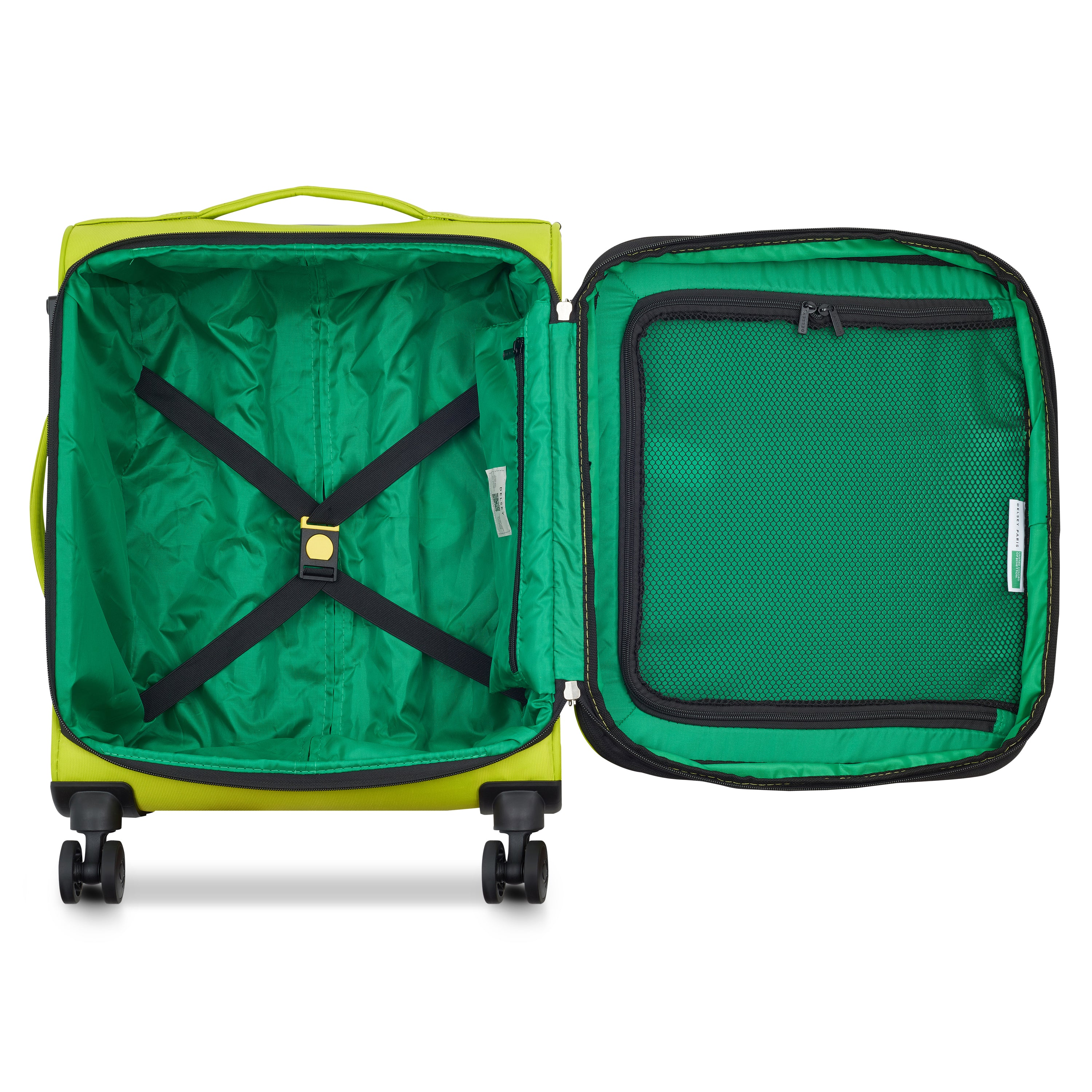 Valise Trolley Petite Color Block - Citron Vert - Image 7