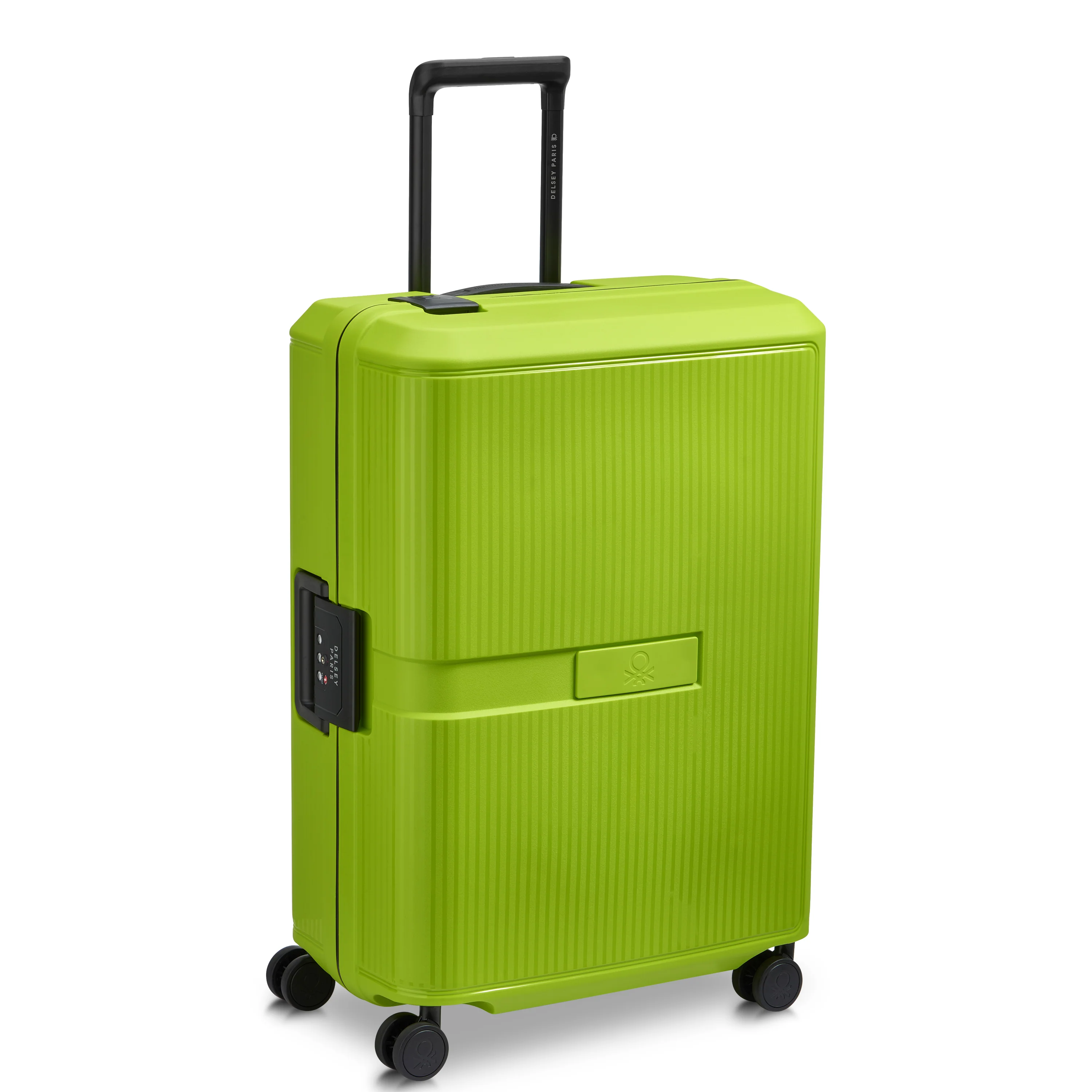 Valise Trolley Moyenne Color Block Hardside - Citron Vert - Image 4
