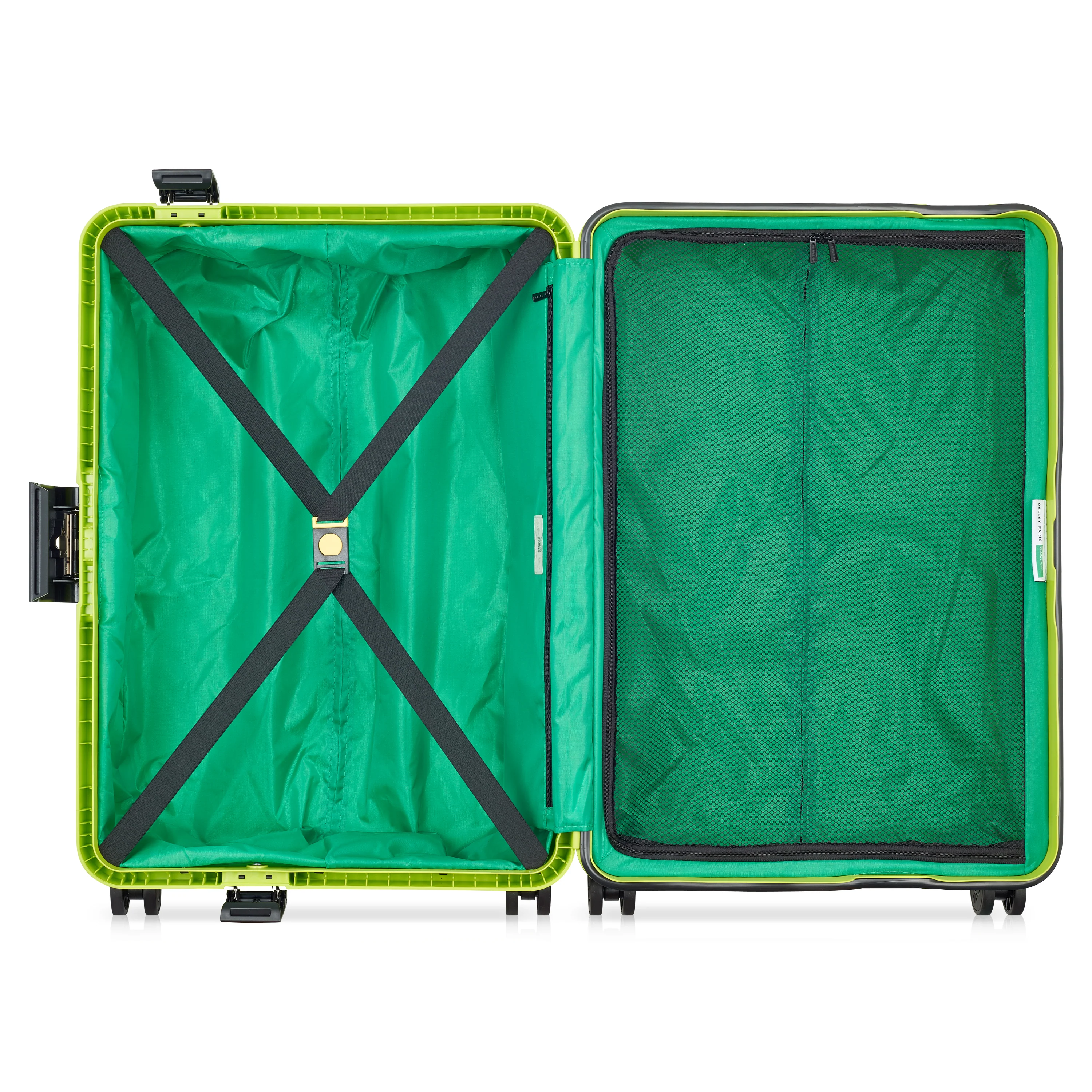 Valise Trolley Moyenne Color Block Hardside - Citron Vert - Image 6