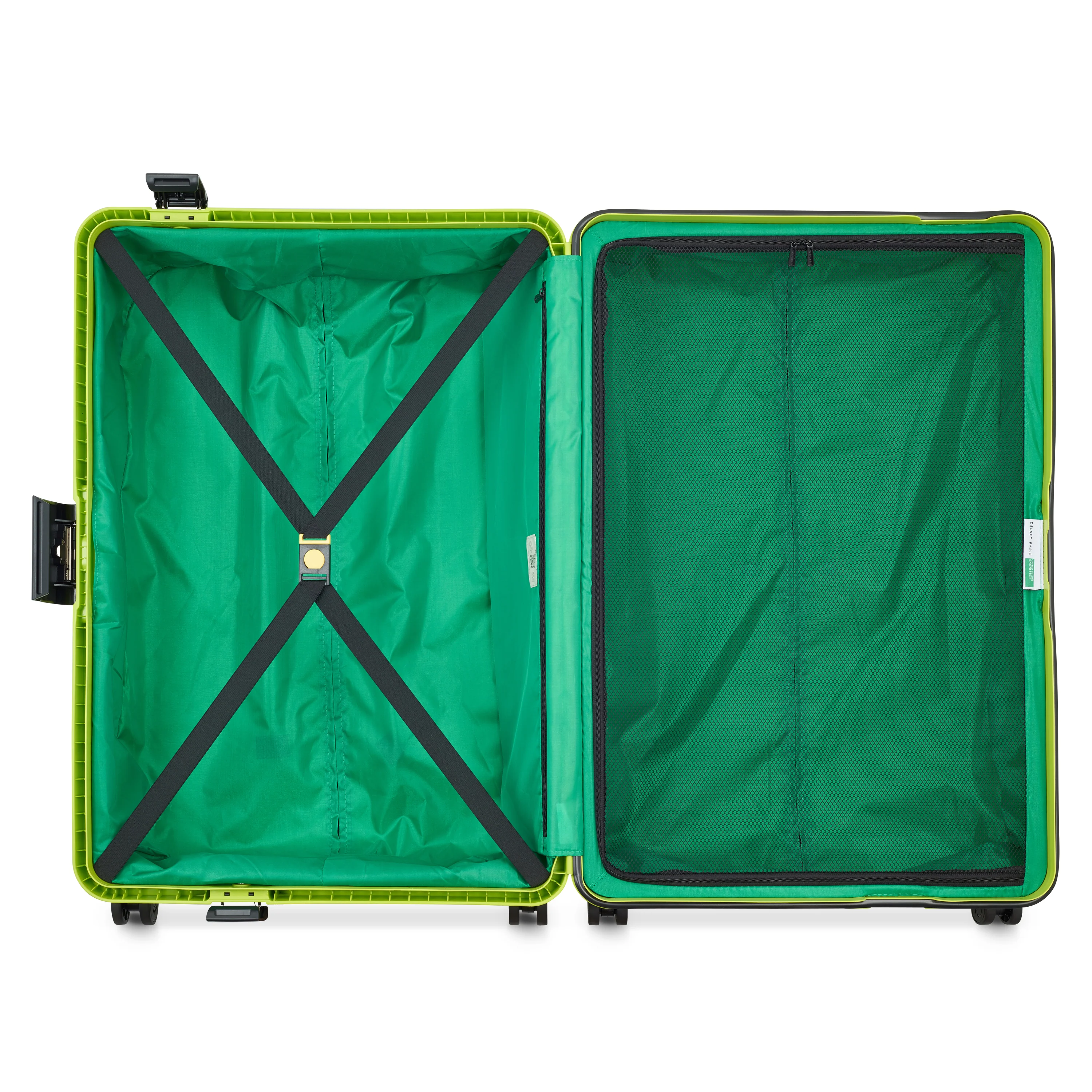 Valise Trolley Grande Color Block Hardside - Citron Vert - Image 7
