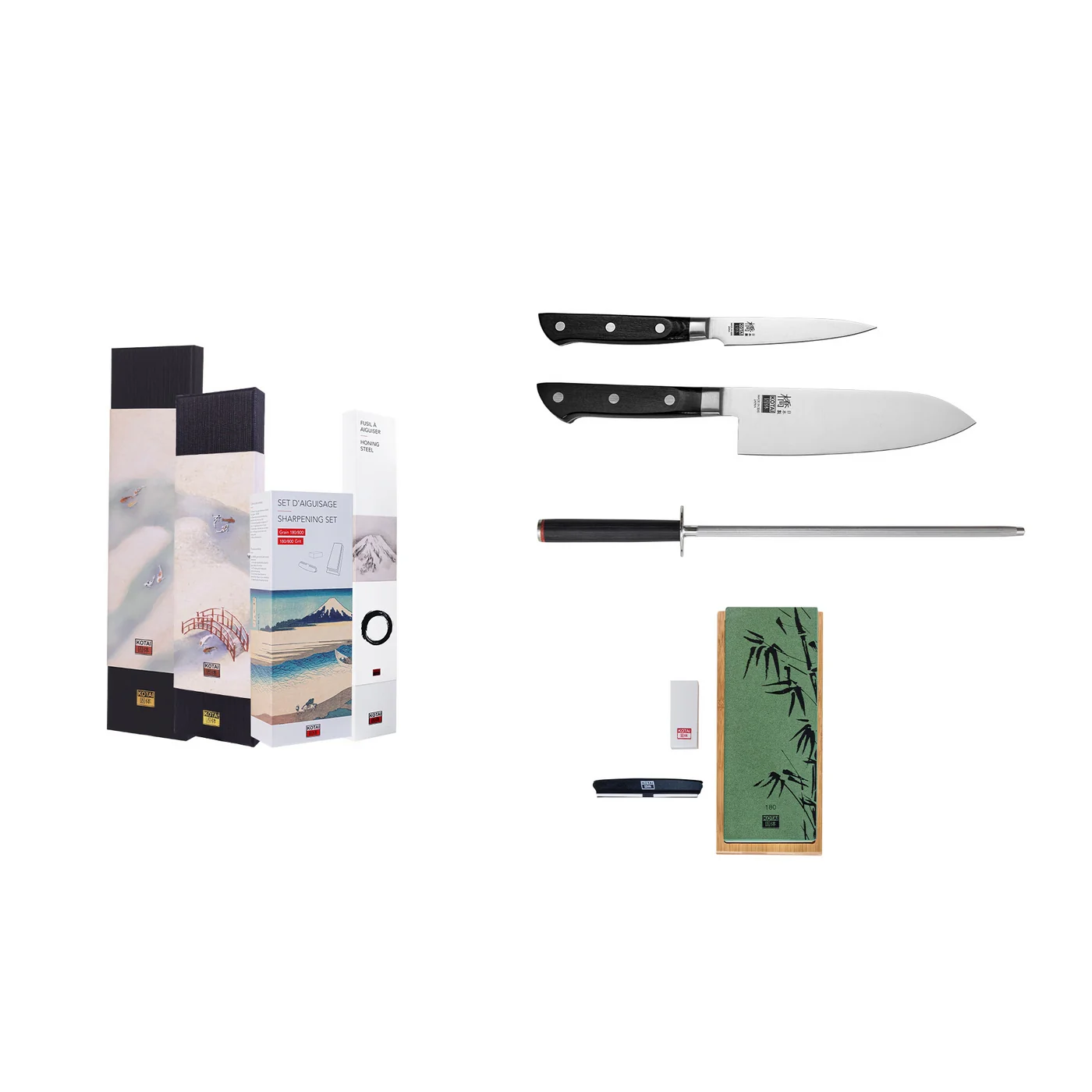 Collection Hashi Classique - Set De Base Deluxe 4 Pièces : 2 Couteaux + 2 Accessoires - Image 2