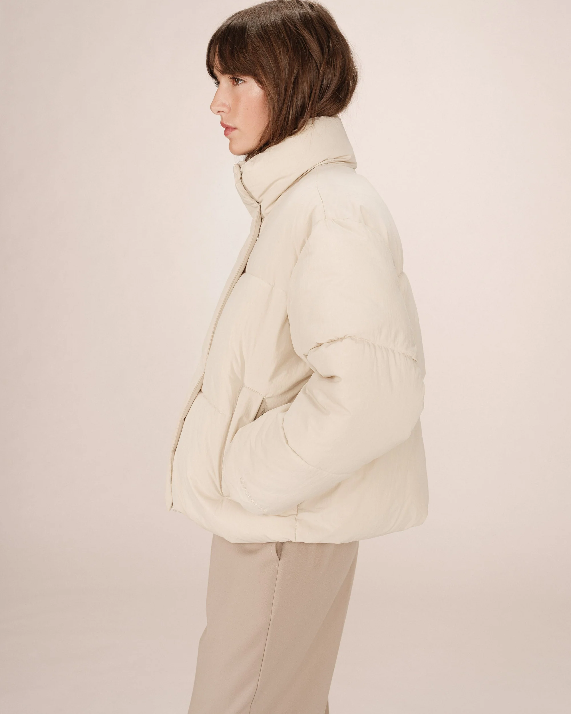Doudoune Courte Beige Sonic - Image 5