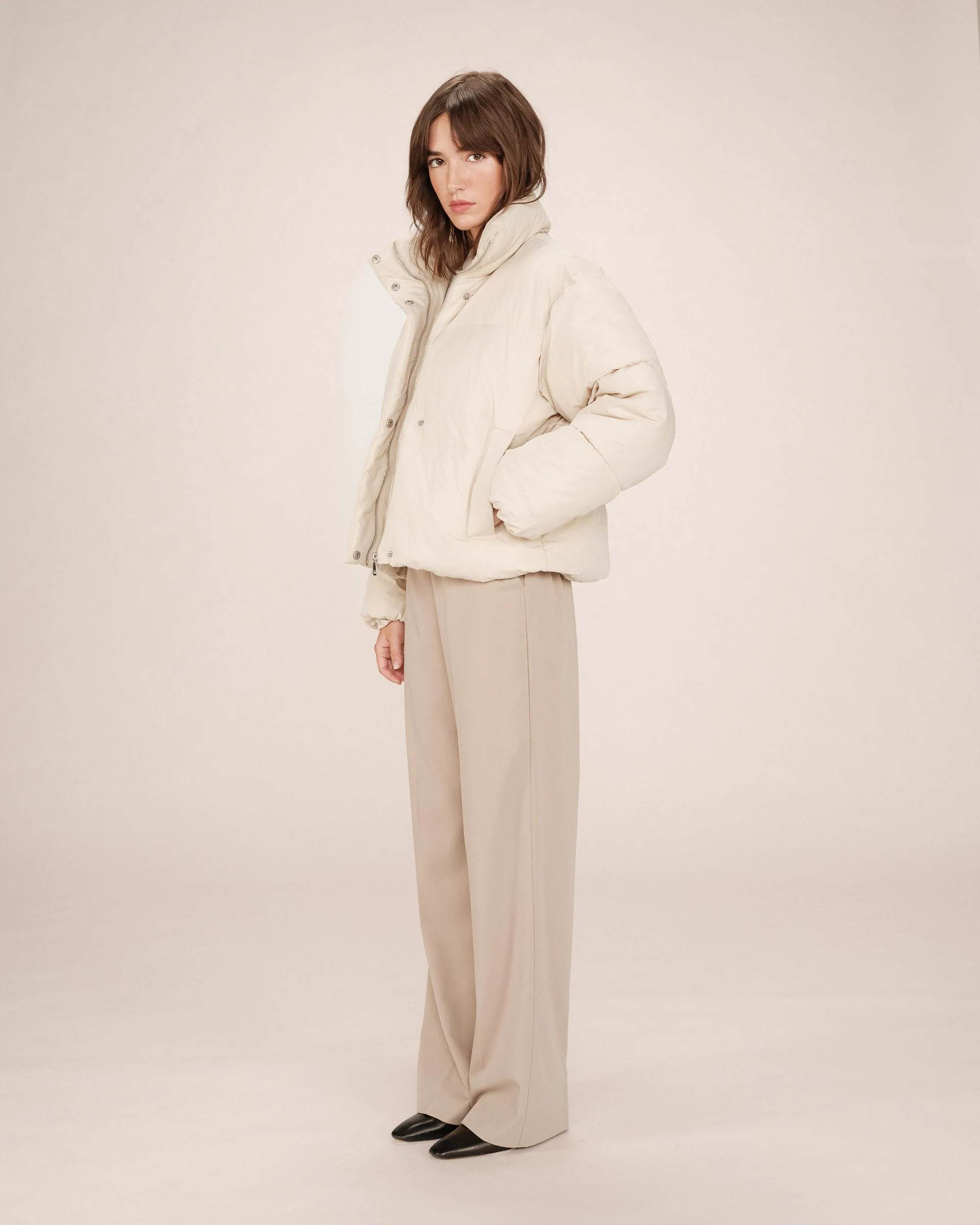 Doudoune Courte Beige Sonic - Image 7
