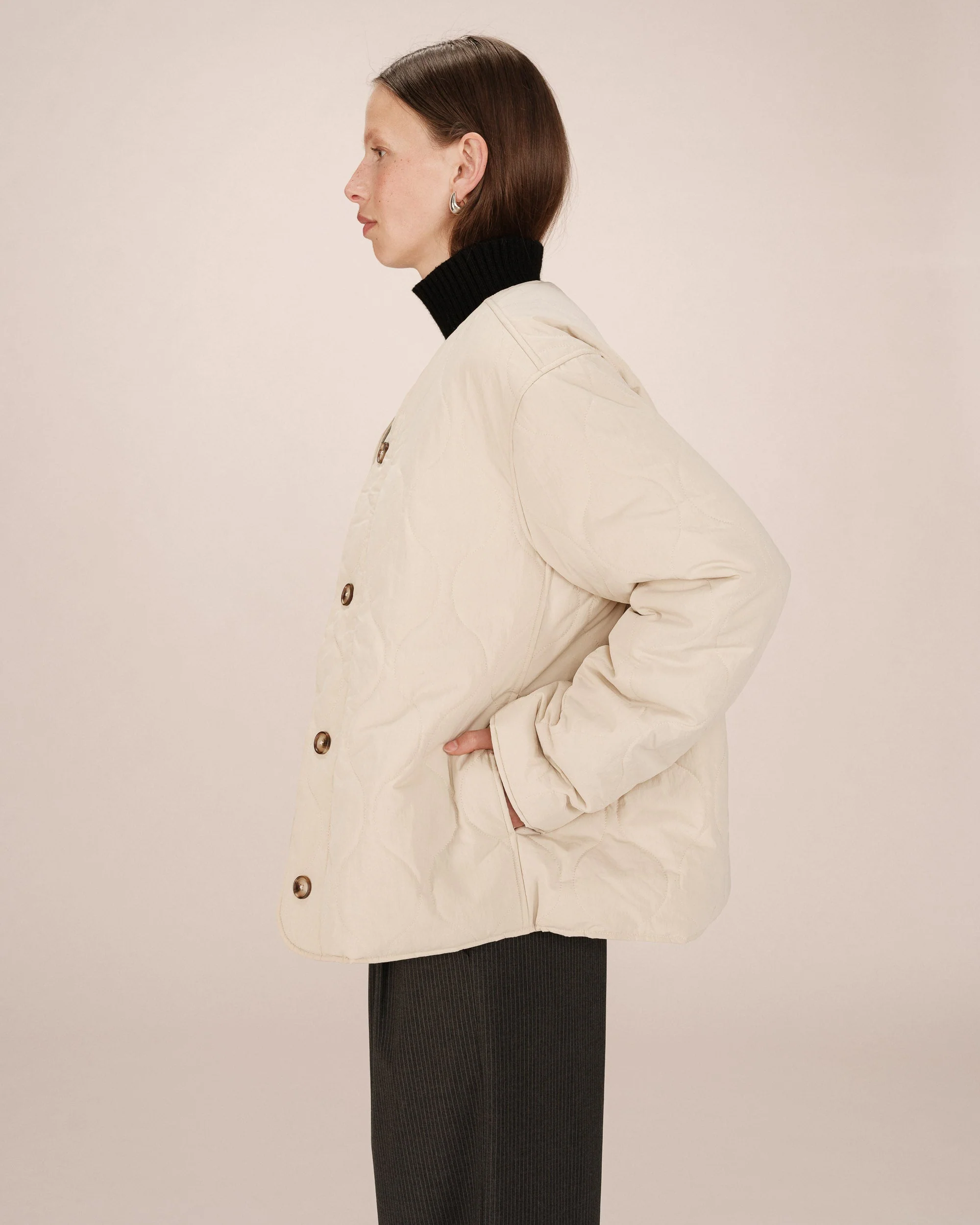Doudoune Matelassée Beige Shania - Image 4