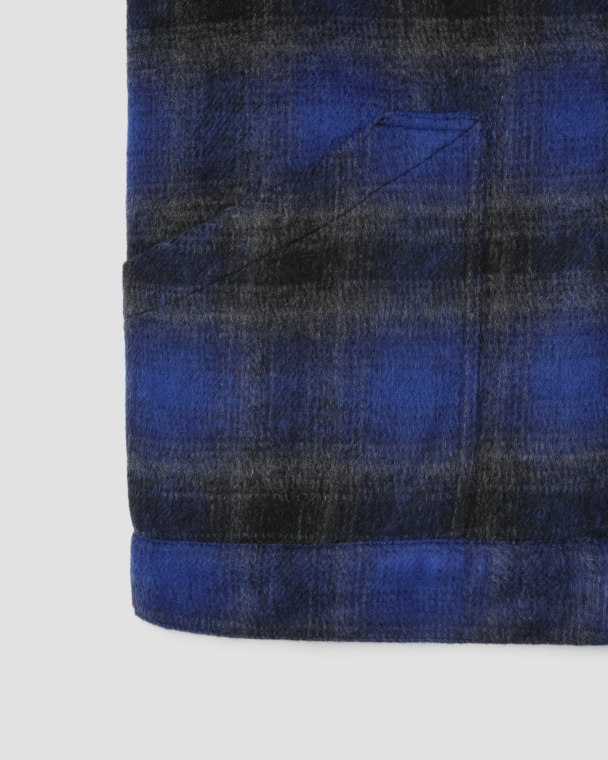 Down Plaid Vest - Navy - Image 5